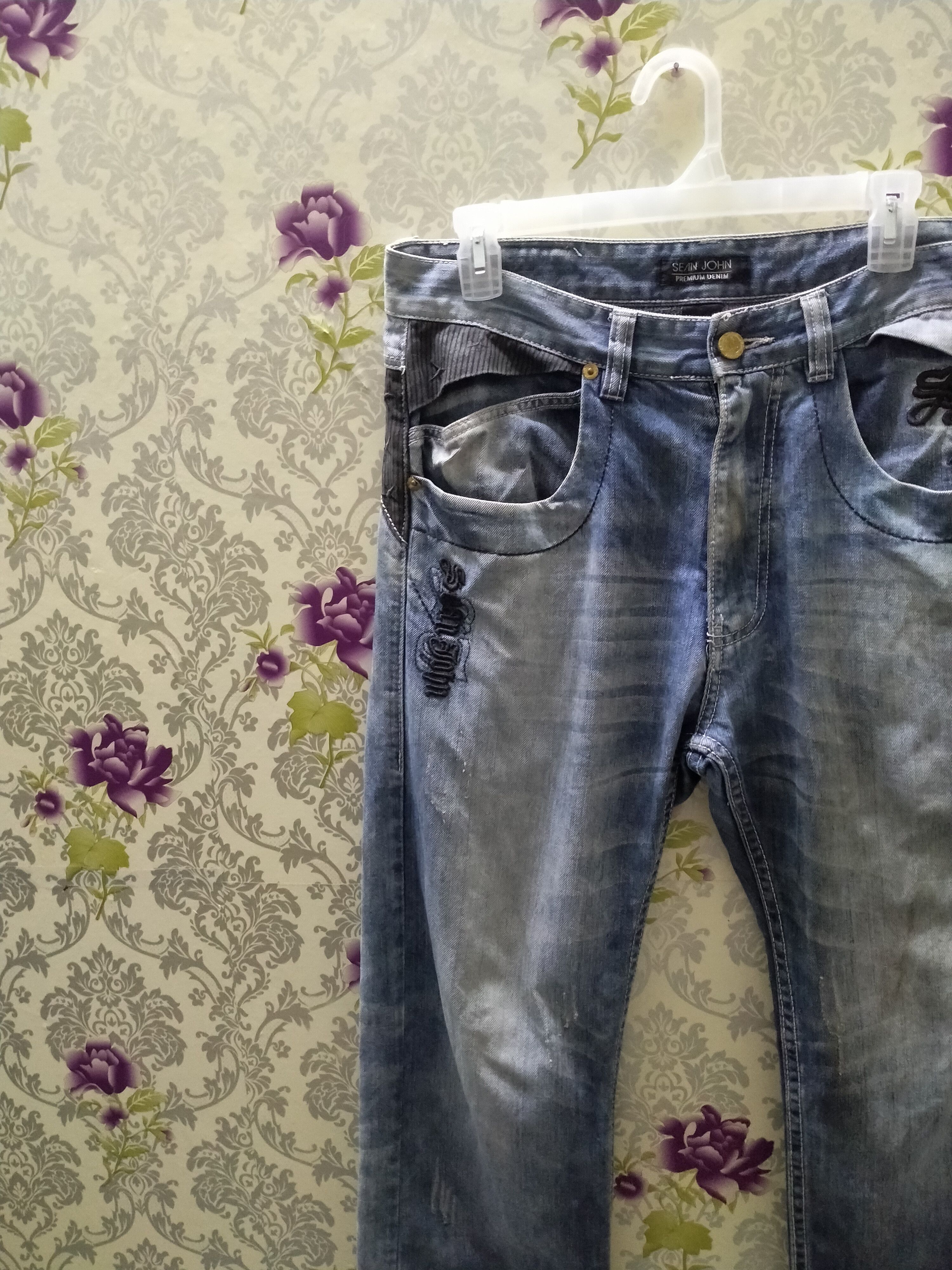 Japanese Brand PRIMIUM DENIM JEANS SEAN JOHN EMBROIDERY LOGO Size US 34 / EU 50 - 9 Thumbnail