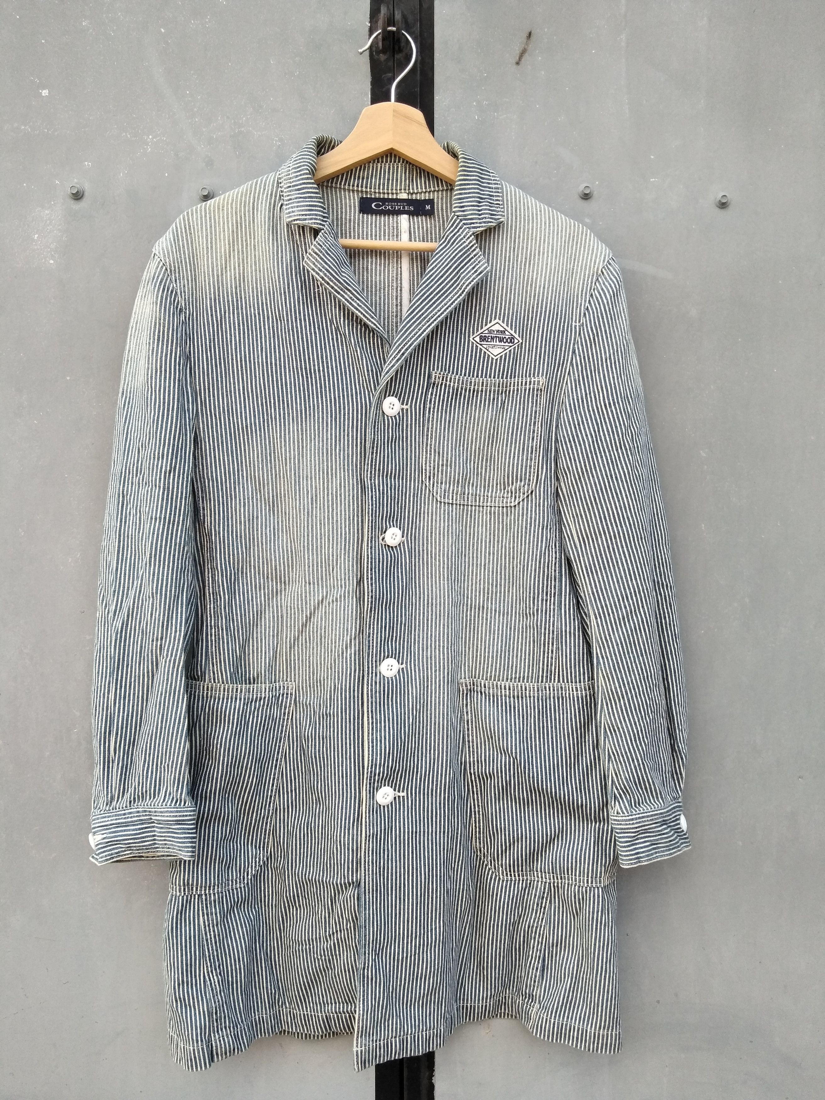 Japanese Brand ROSE BUDS COUPLES HICKORY LONG JACKETS Size M / US 6-8 / IT 42-44 - 1 Thumbnail