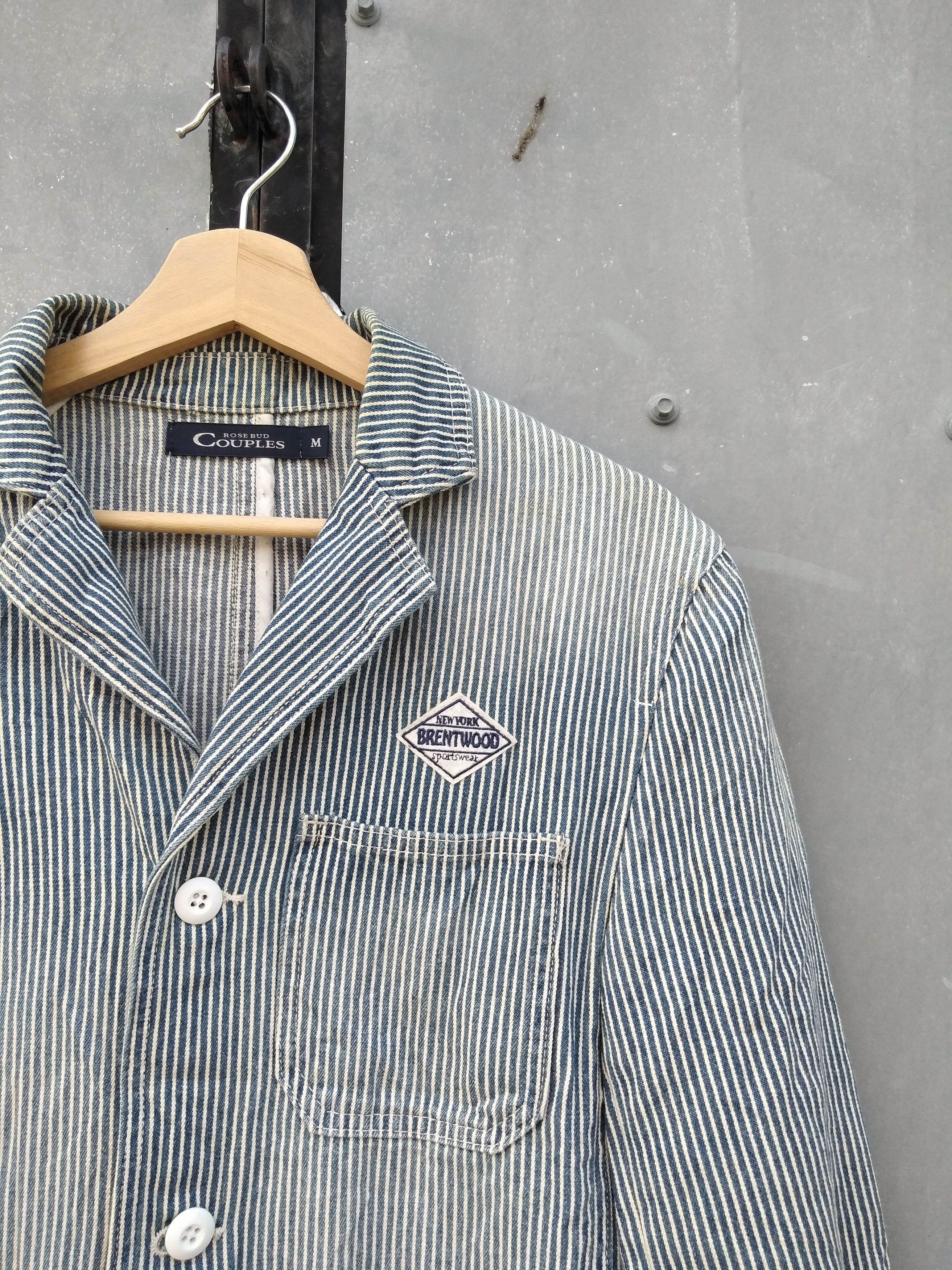 Japanese Brand ROSE BUDS COUPLES HICKORY LONG JACKETS Size M / US 6-8 / IT 42-44 - 3 Thumbnail