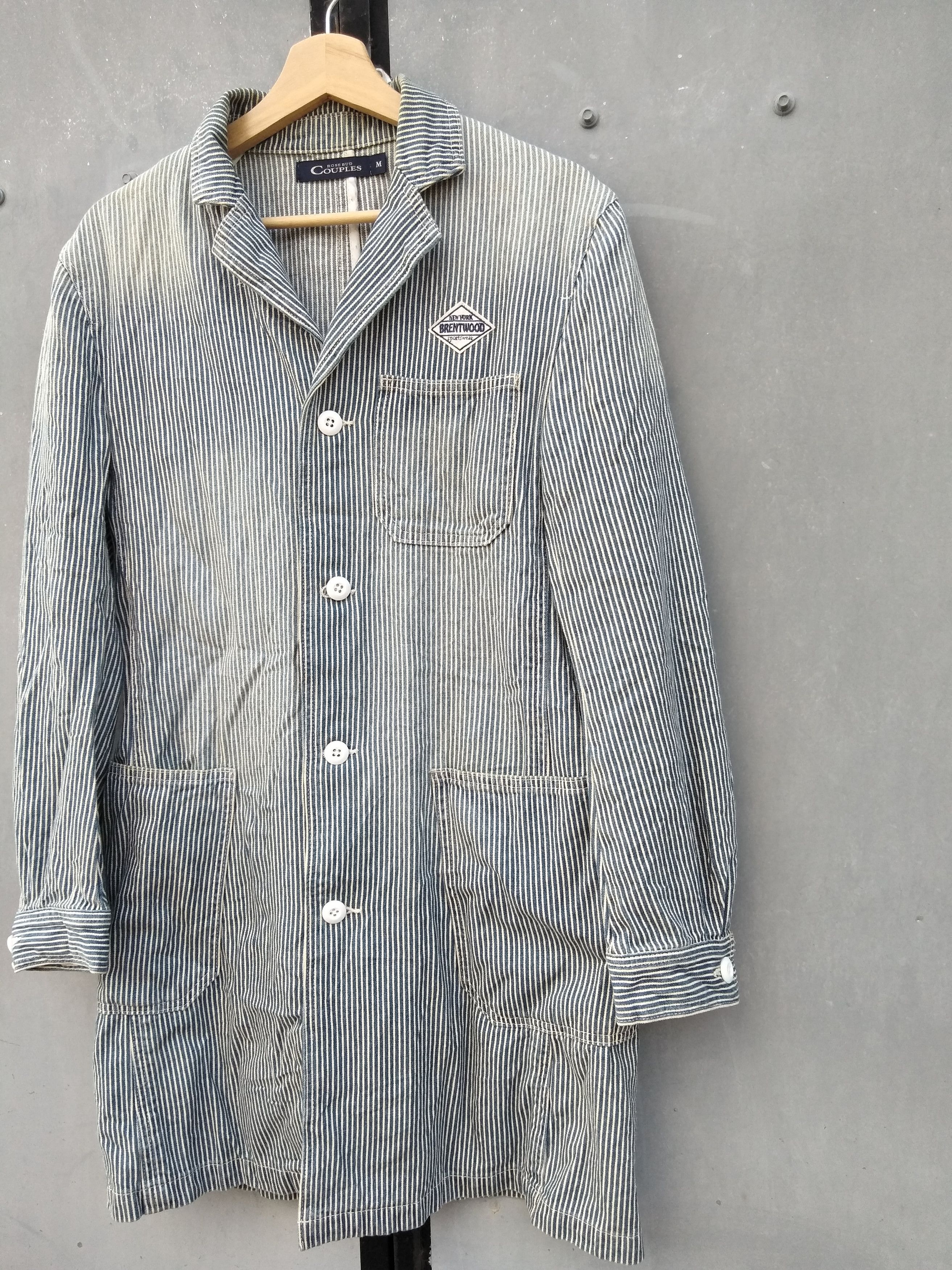 Japanese Brand ROSE BUDS COUPLES HICKORY LONG JACKETS Size M / US 6-8 / IT 42-44 - 2 Thumbnail