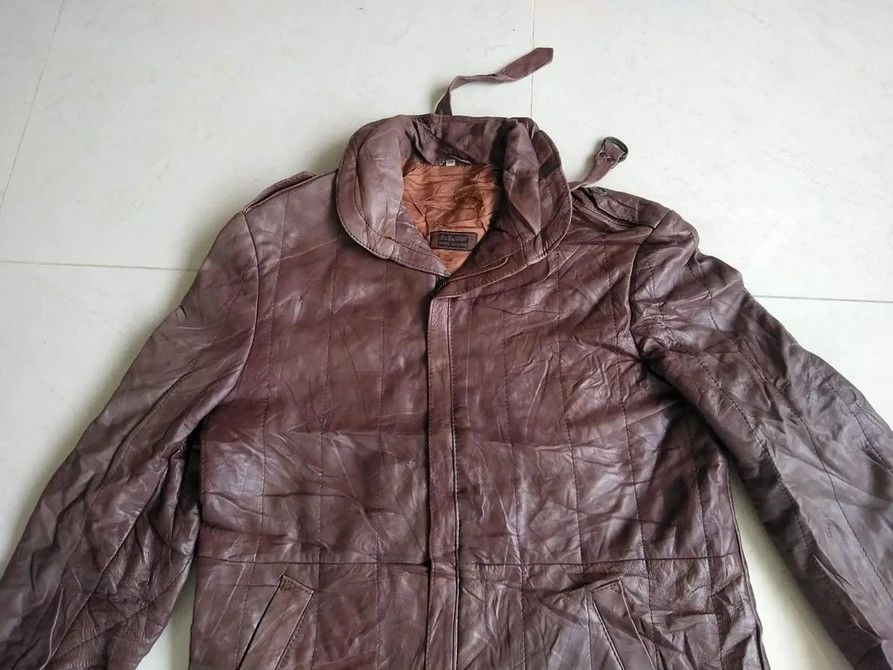 Genuine Leather Vtg 90s MADE IN SPAIN LEATHER LONG JACKETS Size M / US 6-8 / IT 42-44 - 4 Thumbnail