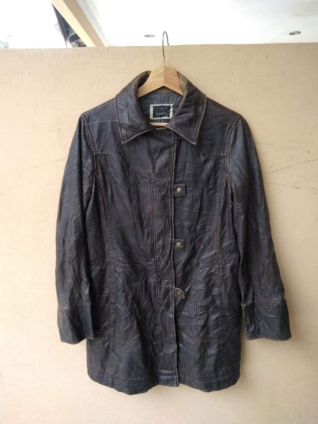 Japanese Brand Vintage 90s Sosho Leather Jackets Boho Avant Garde Size M / US 6-8 / IT 42-44 - 1 Thumbnail