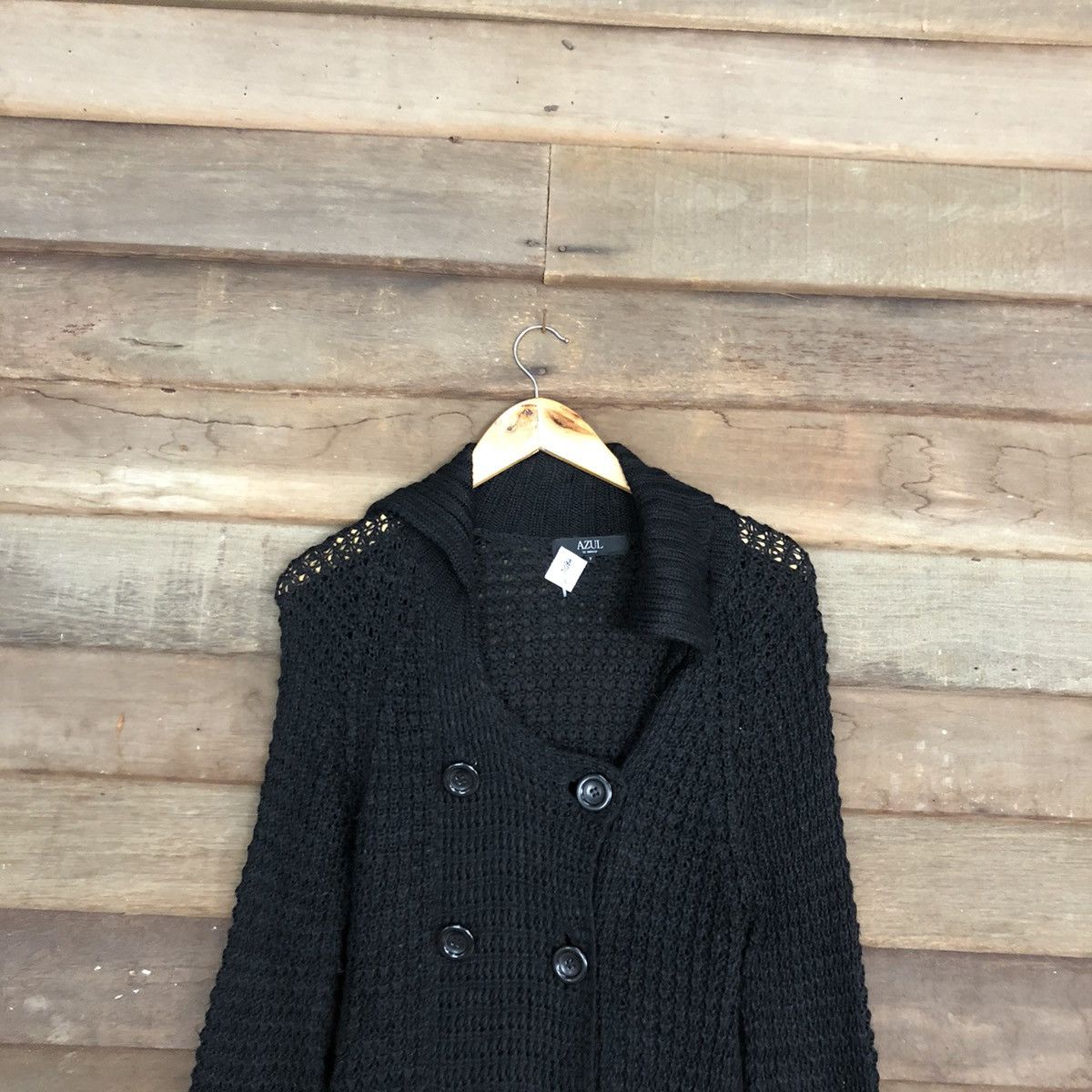 Aran Isles Knitwear CROCHET MESHNET MOUSSY BLACK ARAN ISLES KNITWEAR #A084 Size US S / EU 44-46 / 1 - 8 Thumbnail