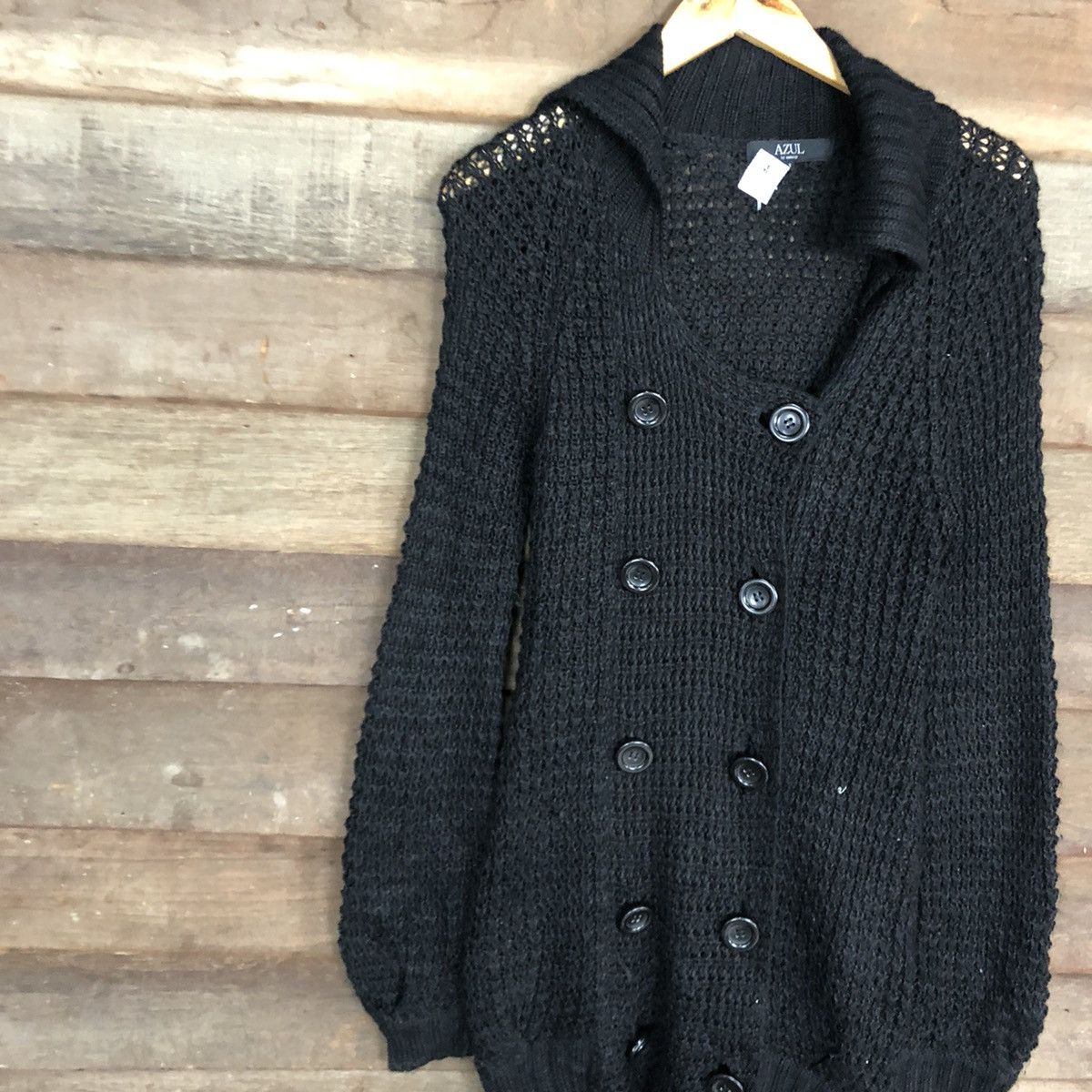 Aran Isles Knitwear CROCHET MESHNET MOUSSY BLACK ARAN ISLES KNITWEAR #A084 Size US S / EU 44-46 / 1 - 6 Thumbnail