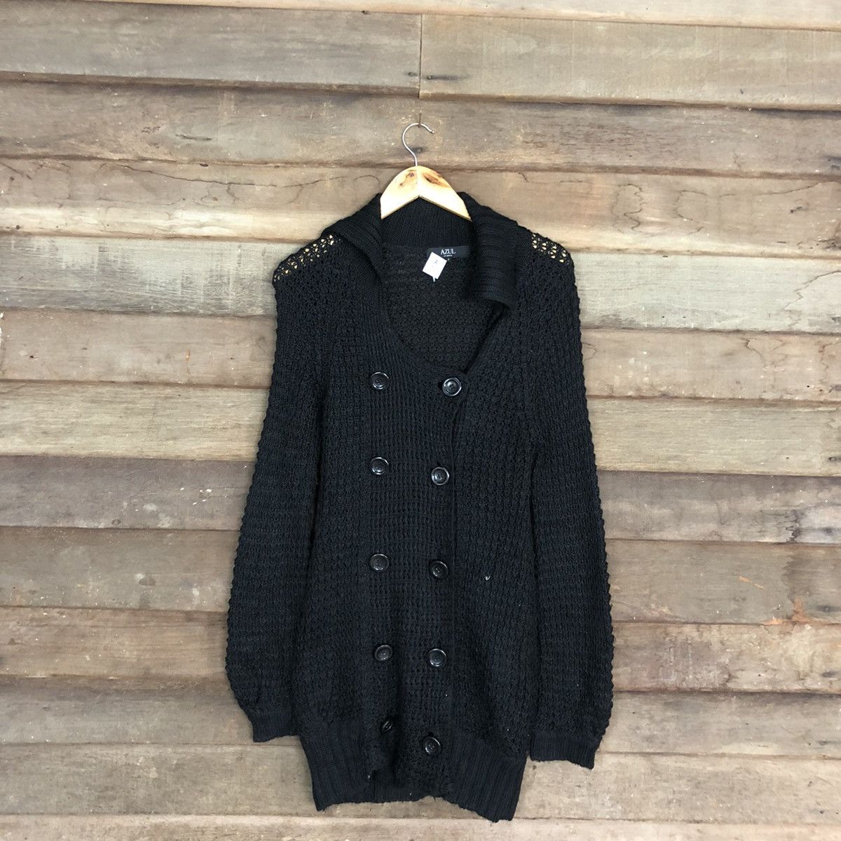 Aran Isles Knitwear CROCHET MESHNET MOUSSY BLACK ARAN ISLES KNITWEAR #A084 Size US S / EU 44-46 / 1 - 1 Thumbnail