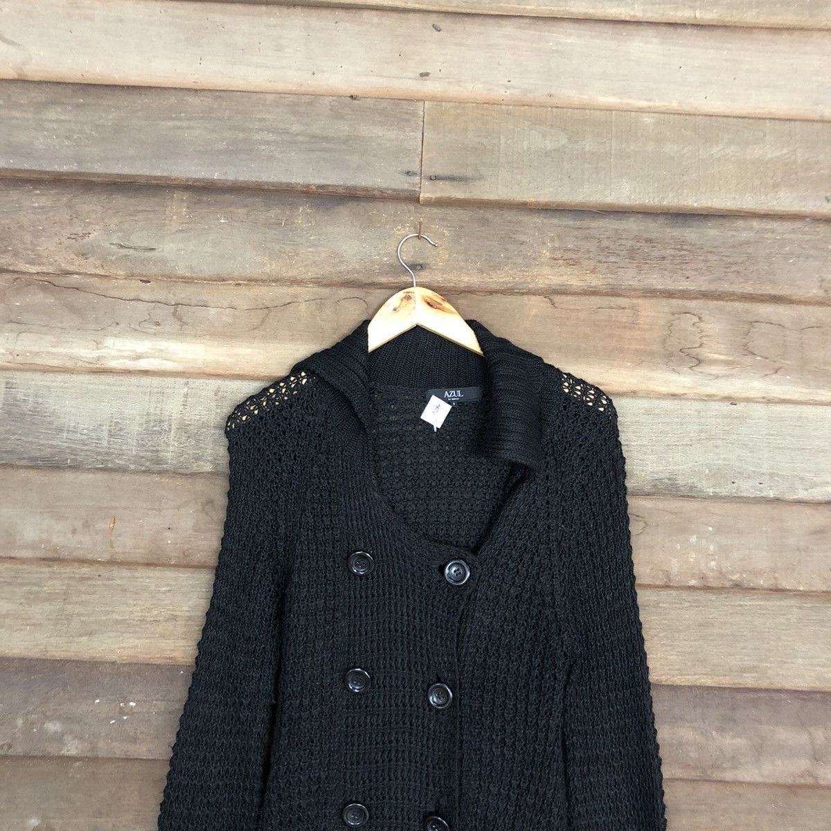 Aran Isles Knitwear CROCHET MESHNET MOUSSY BLACK ARAN ISLES KNITWEAR #A084 Size US S / EU 44-46 / 1 - 2 Thumbnail