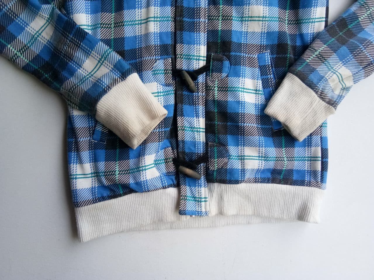 Designer Vintage Blue Moon Flannel Zipper Hoodie Sweater Size US M / EU 48-50 / 2 - 5 Thumbnail