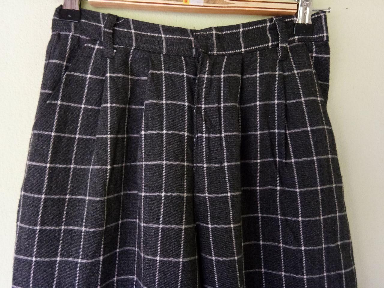 Designer Vintage Mezza Piano Flannel Palazzo Pants Size US 26 / EU 42 - 3 Thumbnail