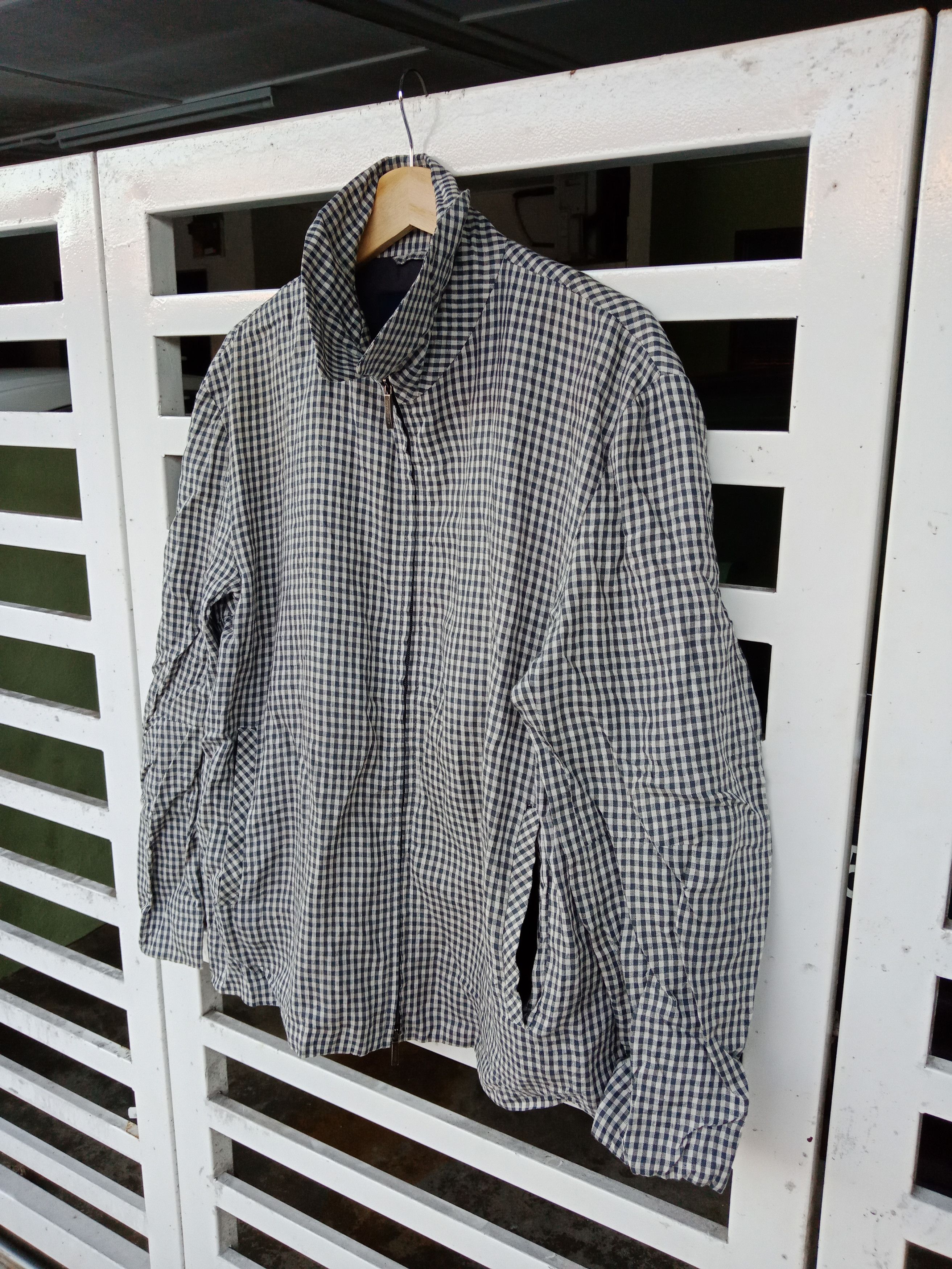 Burberry Burberry White Blue Checkered Light Jacket Made in Italy Size US L / EU 52-54 / 3 - 4 Thumbnail