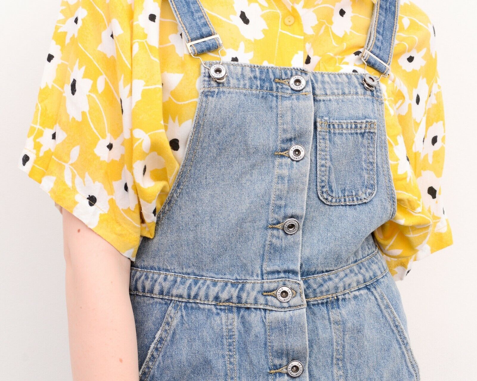 Other × Vintage Women's Y2K Denim Dungaree Pinafore Dress Button Up Sarafan Size S / US 4 / IT 40 - 4 Thumbnail