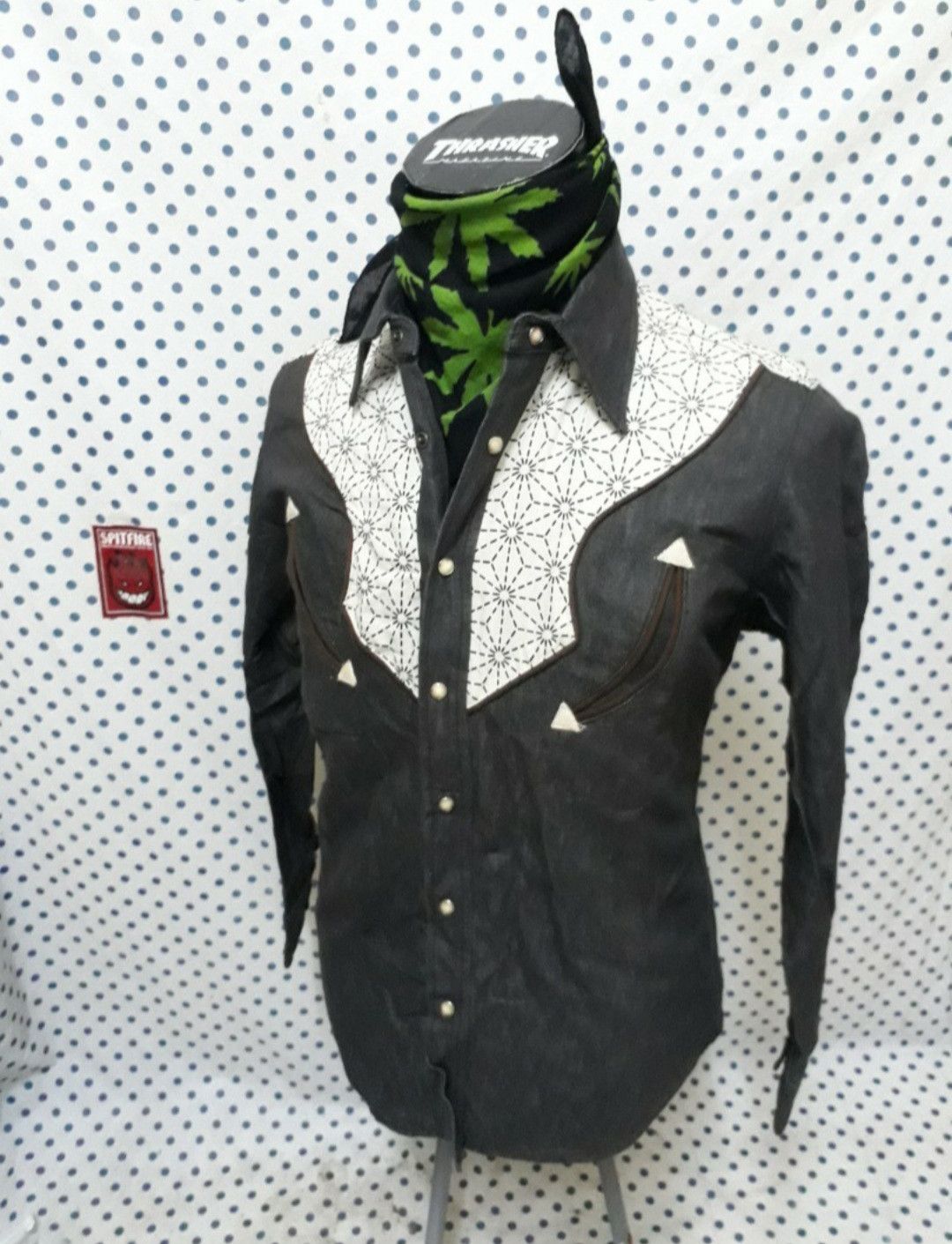 Japanese Brand Mobo Corporation shashiko print Western shirt Size US L / EU 52-54 / 3 - 3 Thumbnail