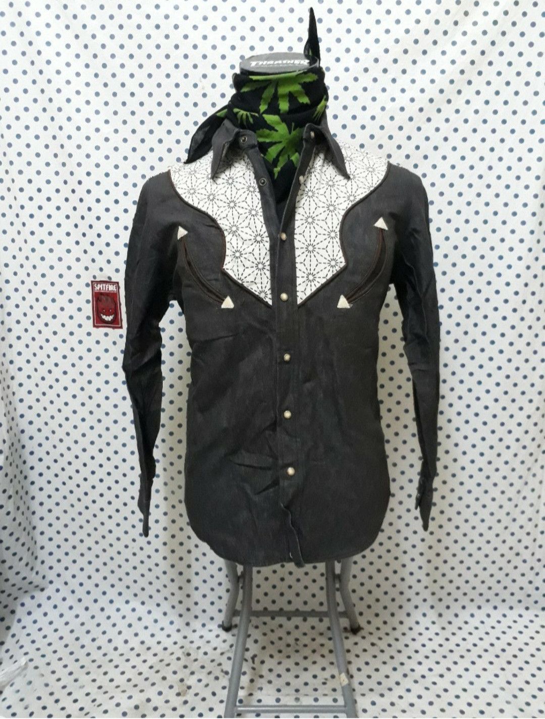 Japanese Brand Mobo Corporation shashiko print Western shirt Size US L / EU 52-54 / 3 - 1 Thumbnail