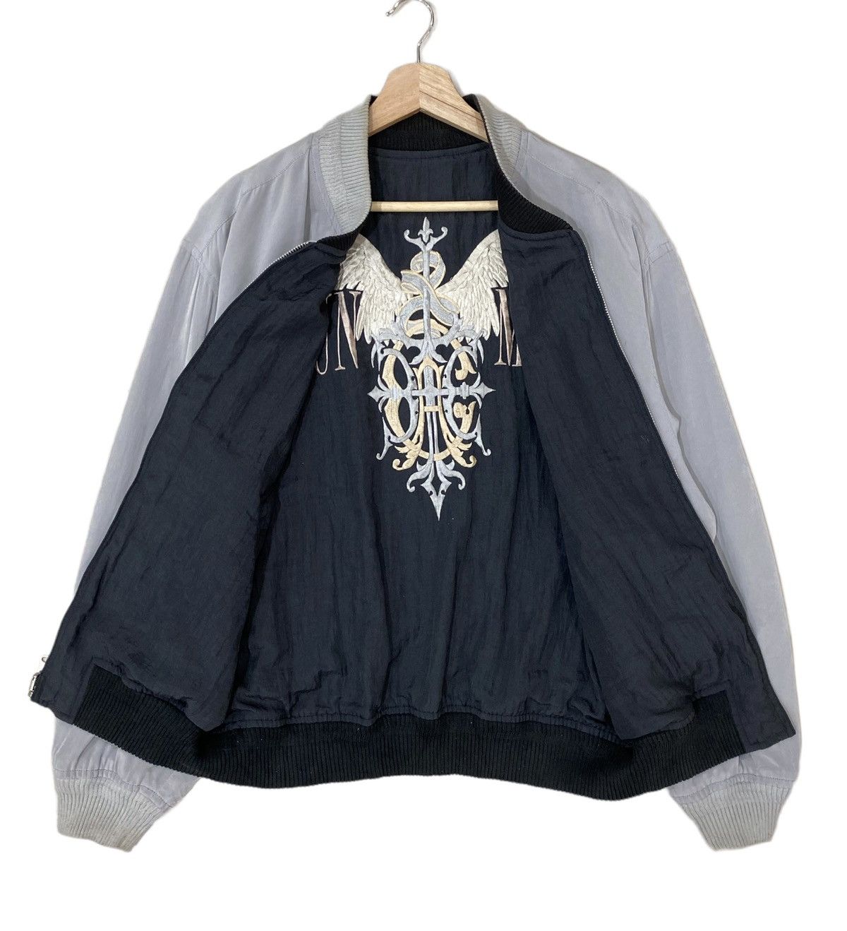 Japanese Brand × Jun Takahashi ⚡️ICONIC! VTG JUN MEN EMBROIDERY REVERSIBLE BOMBERS JACKET Size US L / EU 52-54 / 3 - 7 Thumbnail