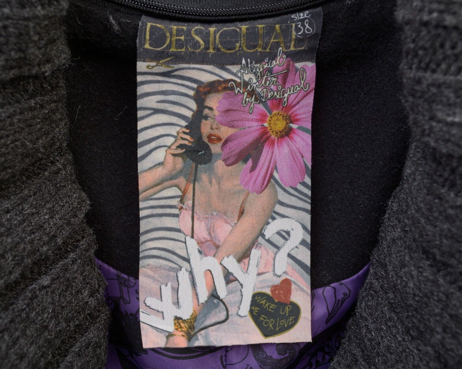 Desigual Women Overcoat Jacket EU 38 Buttoned Collared Coat Long Wool Size M / US 6-8 / IT 42-44 - 7 Thumbnail