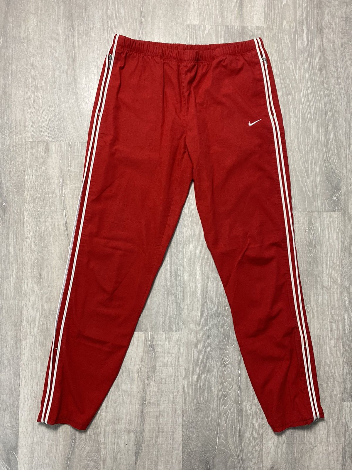 Nike × Vintage Nike vintage red track pants small swoosh 2000s Size US 28 / EU 44 - 1 Thumbnail