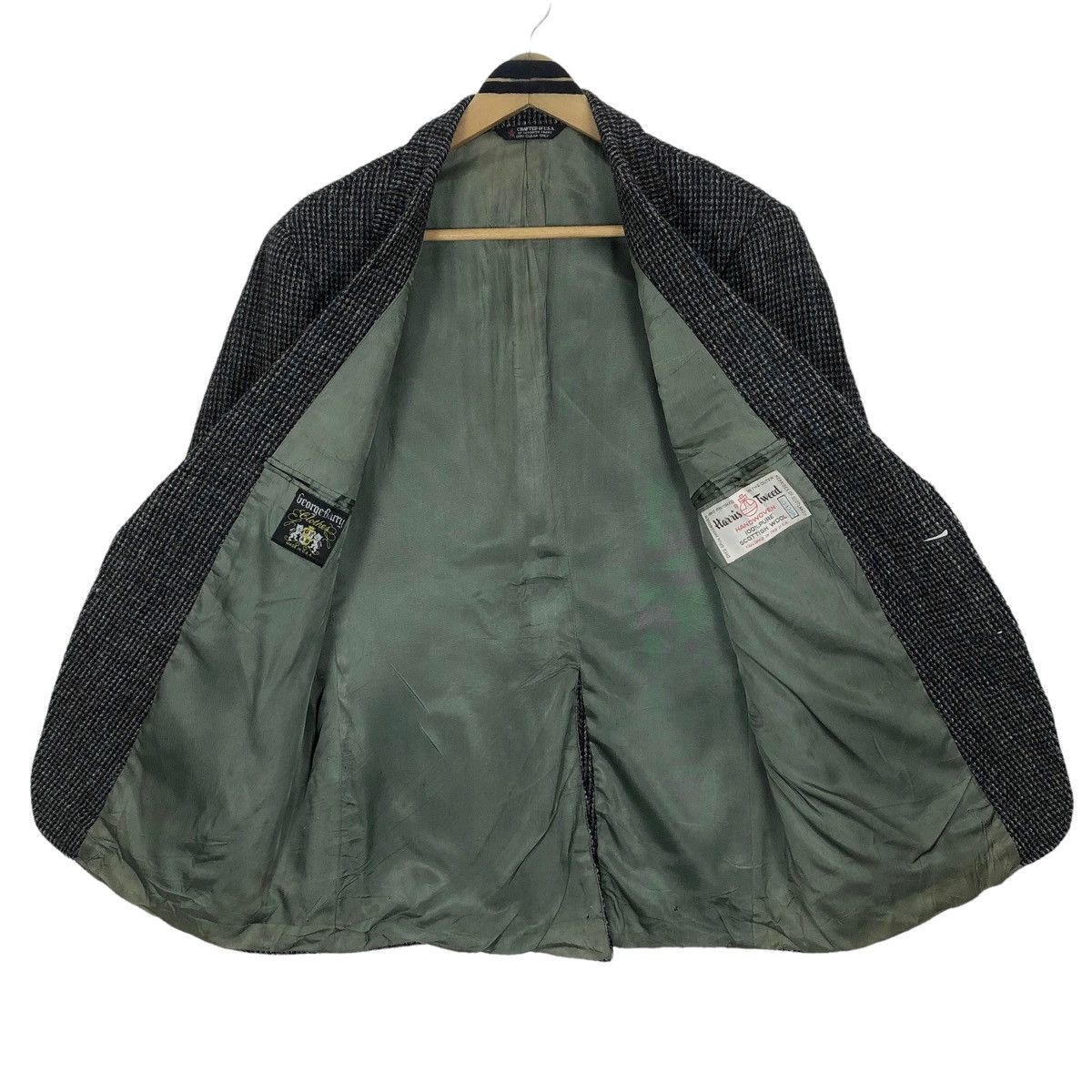Harris Tweed Vintage 90s Harris Tweed X George Barry Wool Tweed Coat Size 38S - 8 Thumbnail