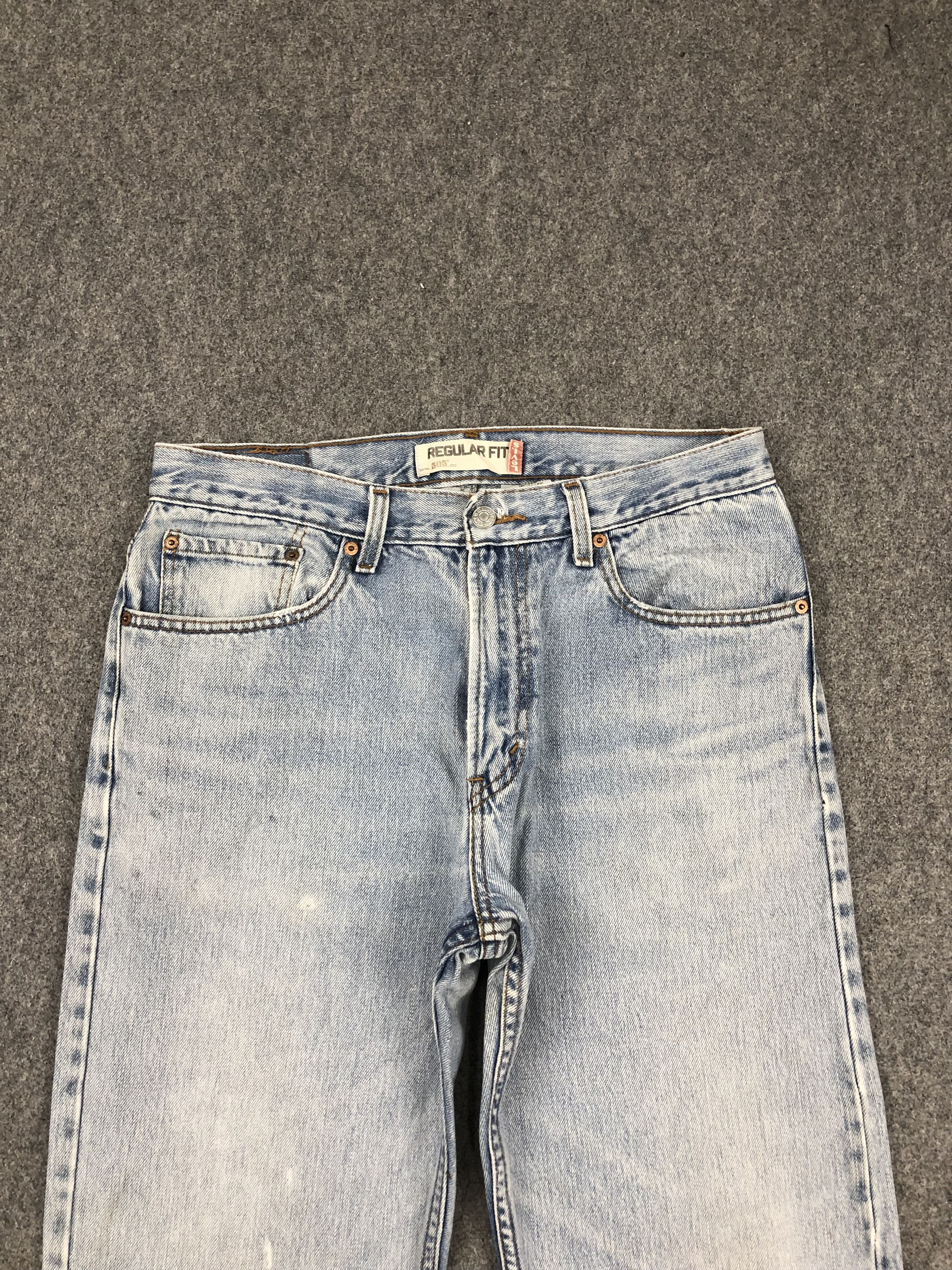 Levi's Vintage Levis 505 Light Wash Jeans DP1465 Size US 33 - 2 Thumbnail