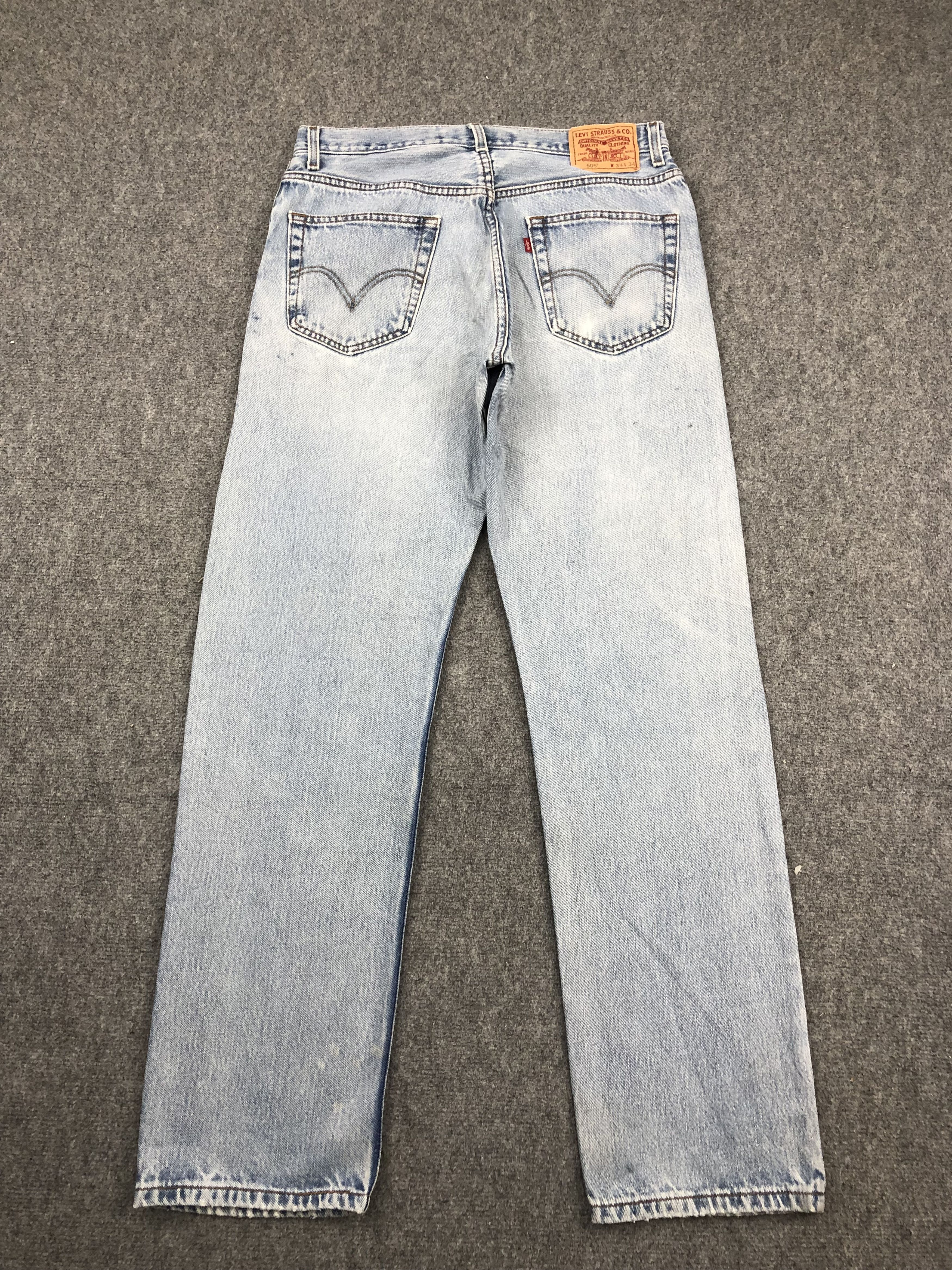 Levi's Vintage Levis 505 Light Wash Jeans DP1465 Size US 33 - 3 Thumbnail