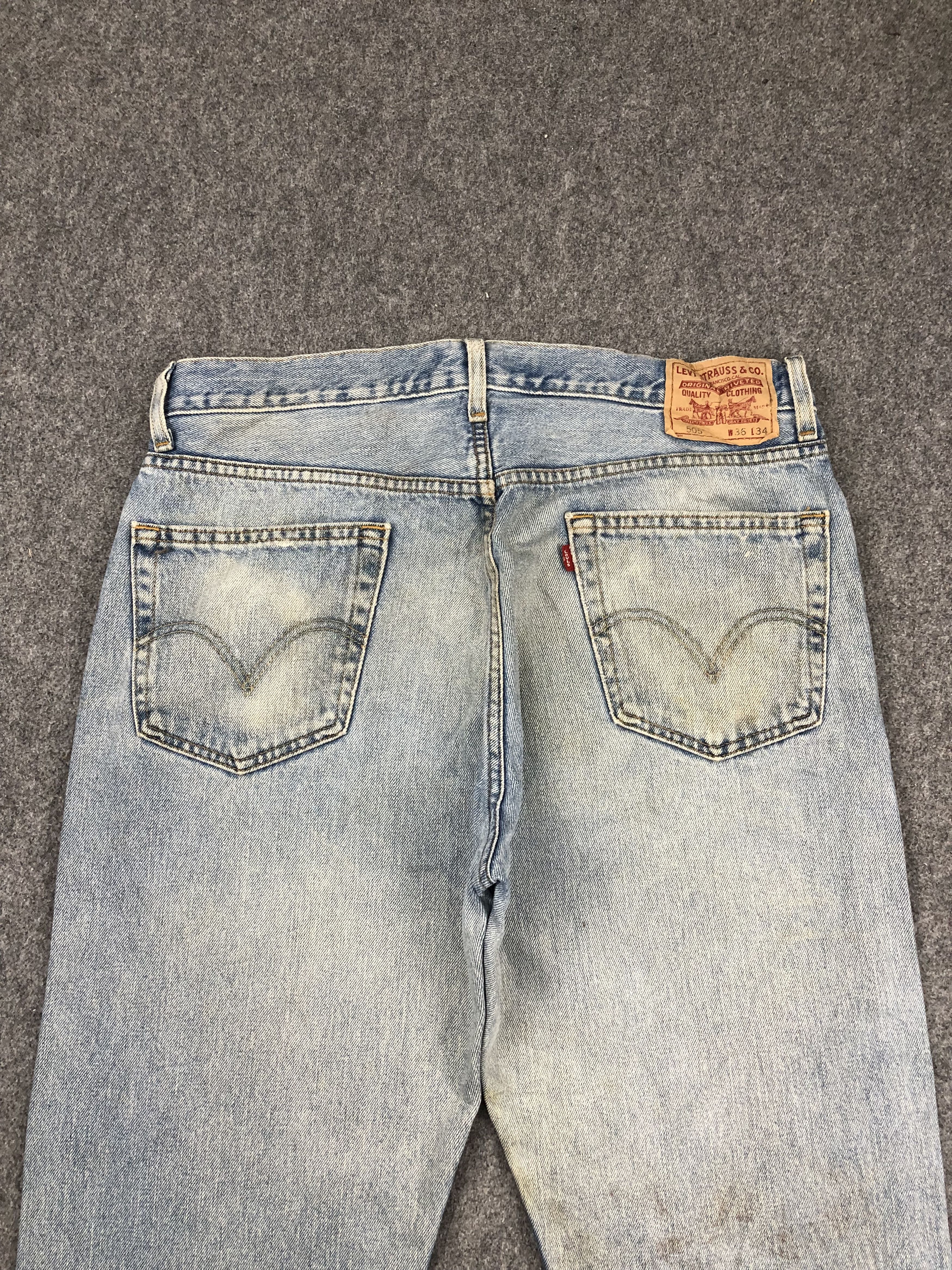 Levi's Vintage Levis 505 Light Wash Jeans DP1463 Size US 35 - 4 Thumbnail