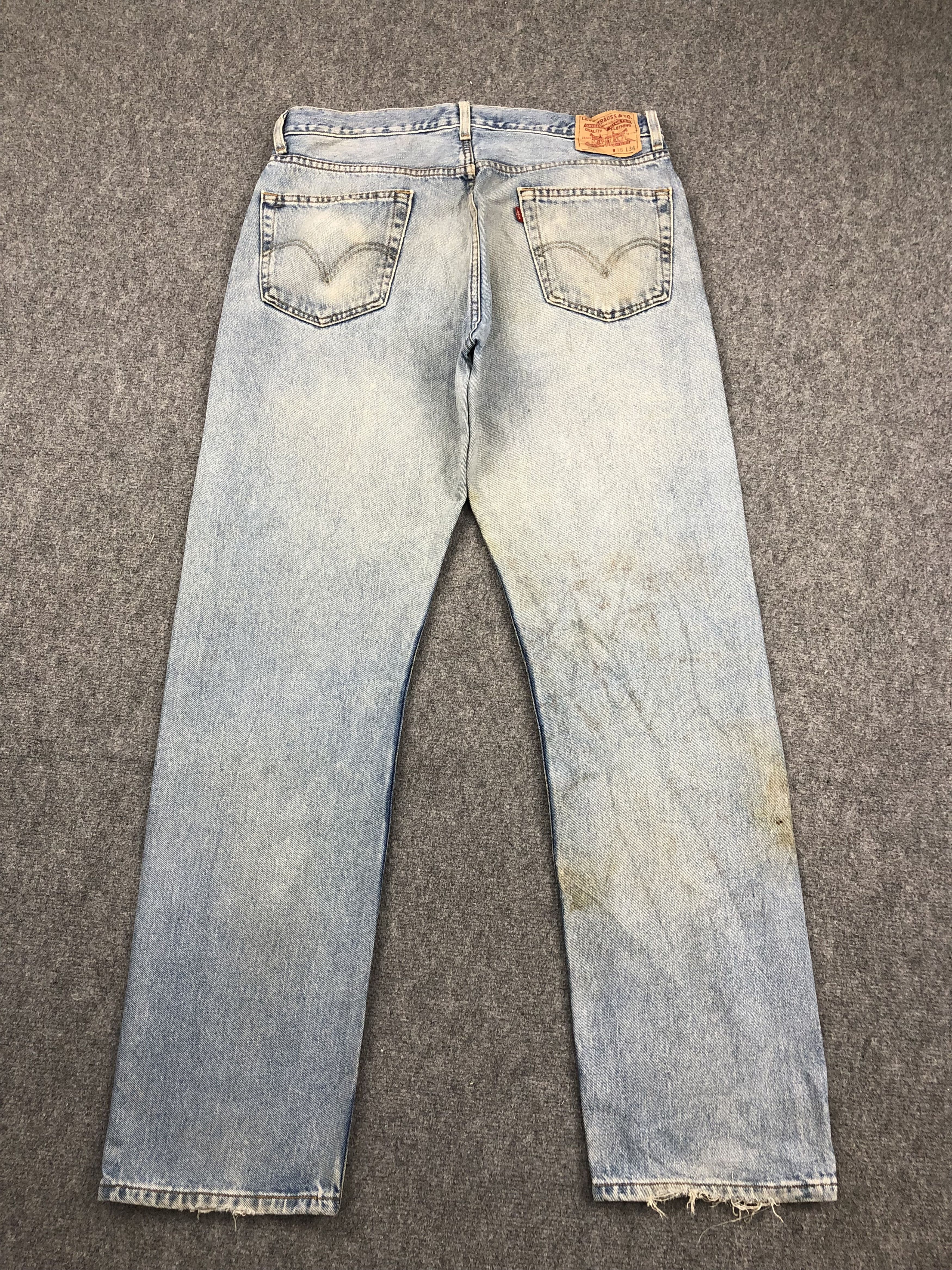 Levi's Vintage Levis 505 Light Wash Jeans DP1463 Size US 35 - 3 Thumbnail