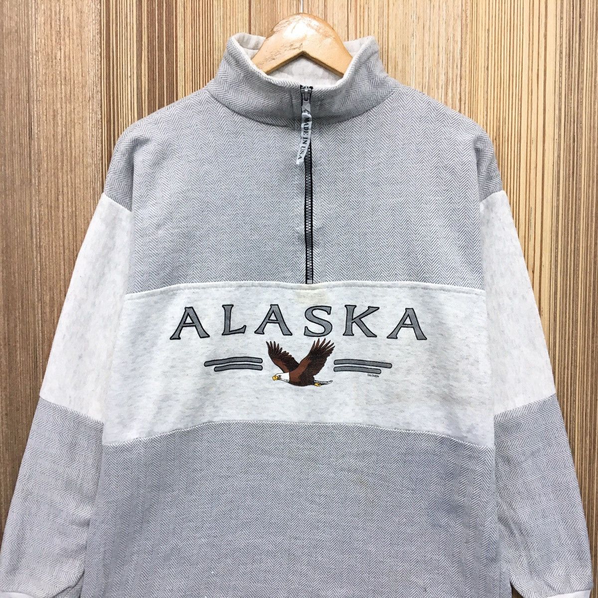 Vintage Vintage 90s ALASKA Half Zip Sweatshirt Size M / US 6-8 / IT 42-44 - 3 Thumbnail