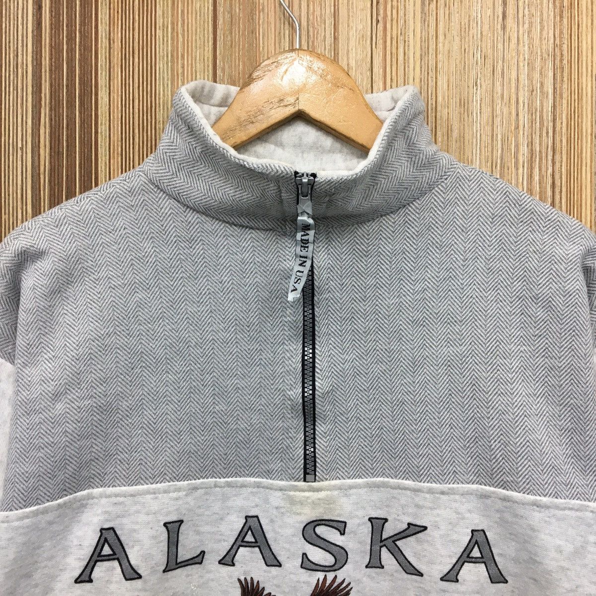 Vintage Vintage 90s ALASKA Half Zip Sweatshirt Size M / US 6-8 / IT 42-44 - 5 Thumbnail