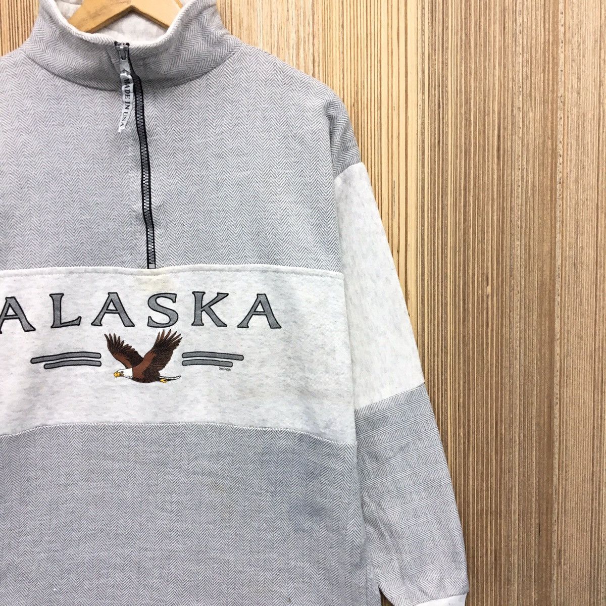 Vintage Vintage 90s ALASKA Half Zip Sweatshirt Size M / US 6-8 / IT 42-44 - 4 Thumbnail