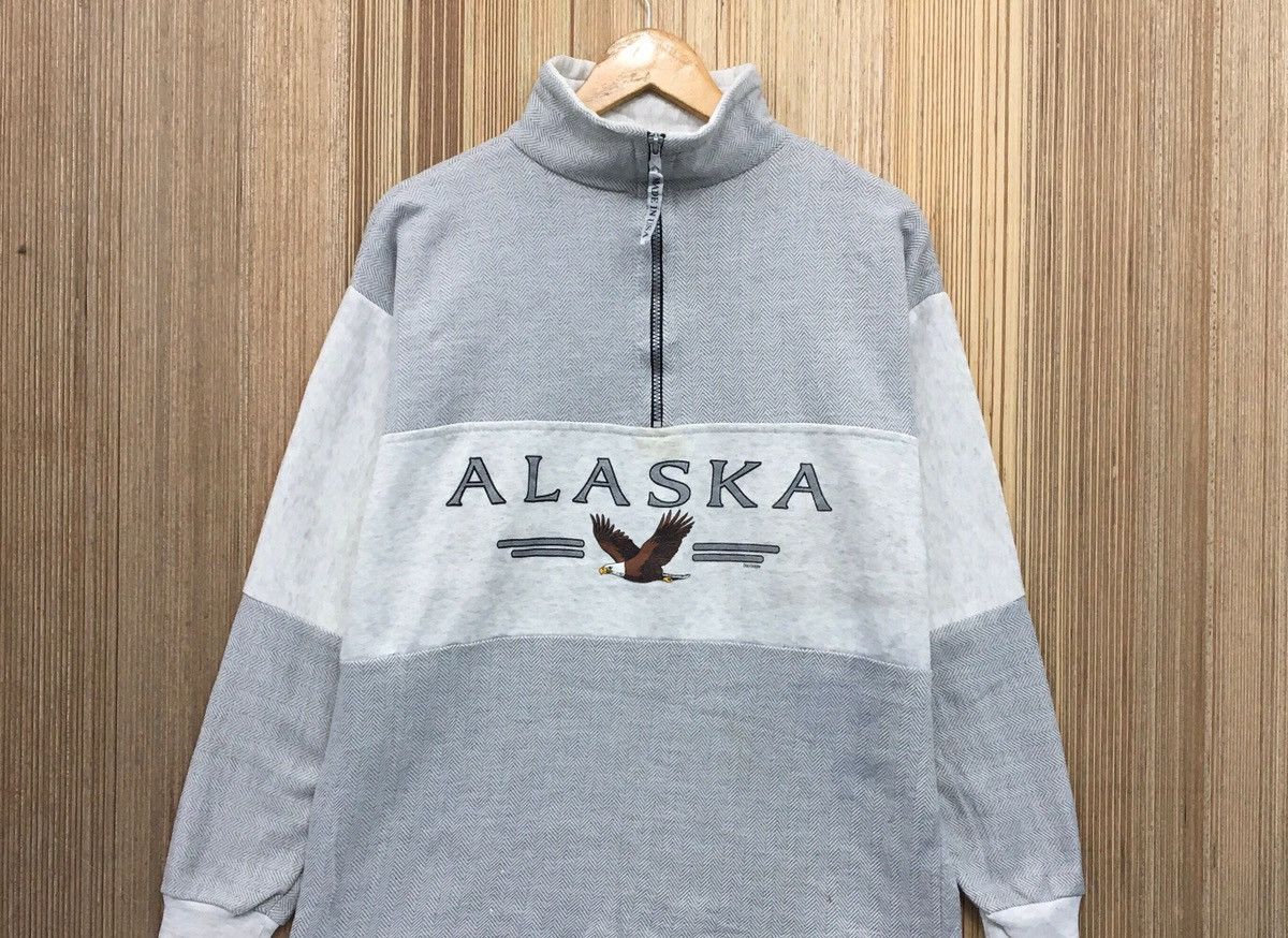 Vintage Vintage 90s ALASKA Half Zip Sweatshirt Size M / US 6-8 / IT 42-44 - 2 Thumbnail