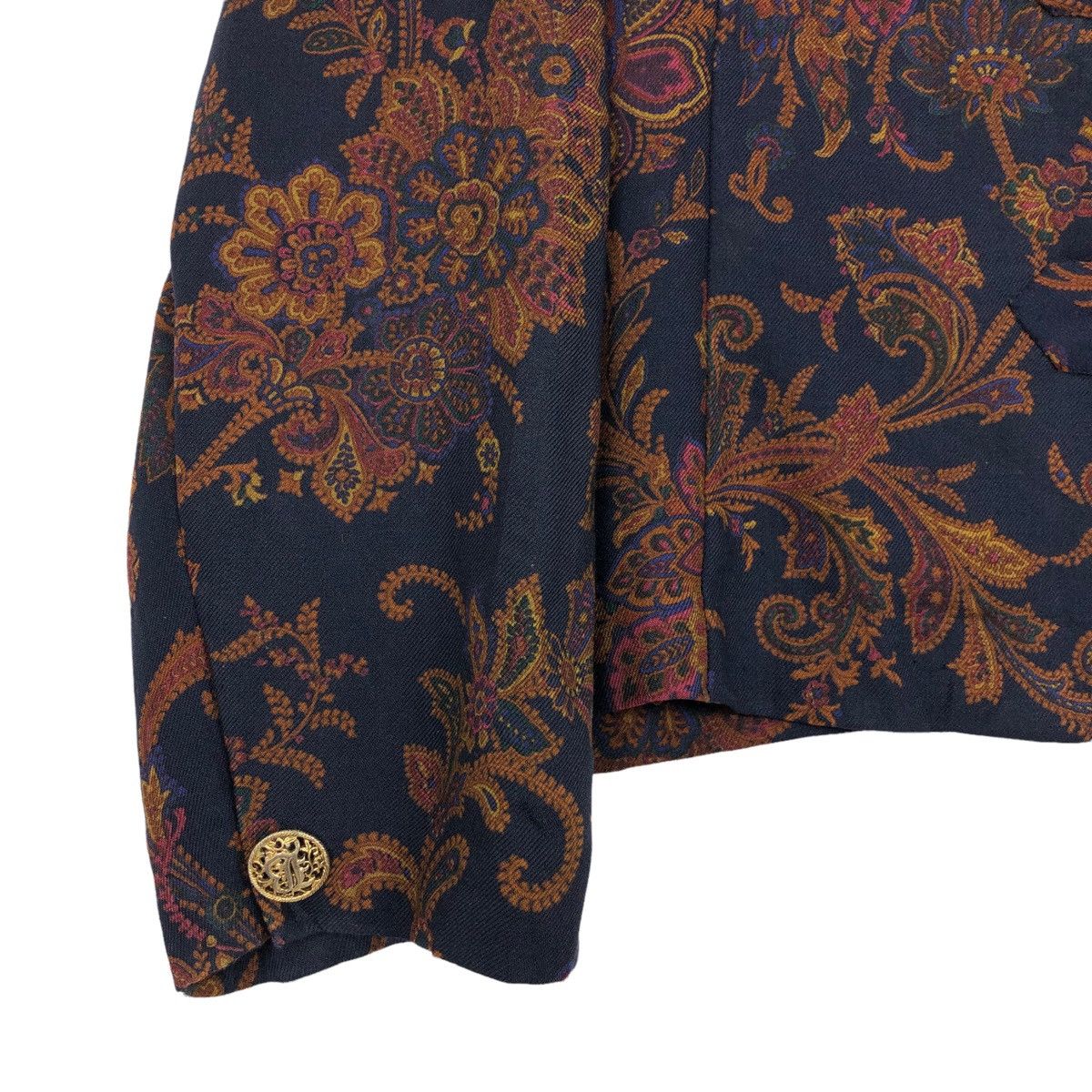 Burberry Vintage 90s Burberrys Paisley Batik Silk Blouse Shawl Collar Size L / US 10 / IT 46 - 3 Thumbnail