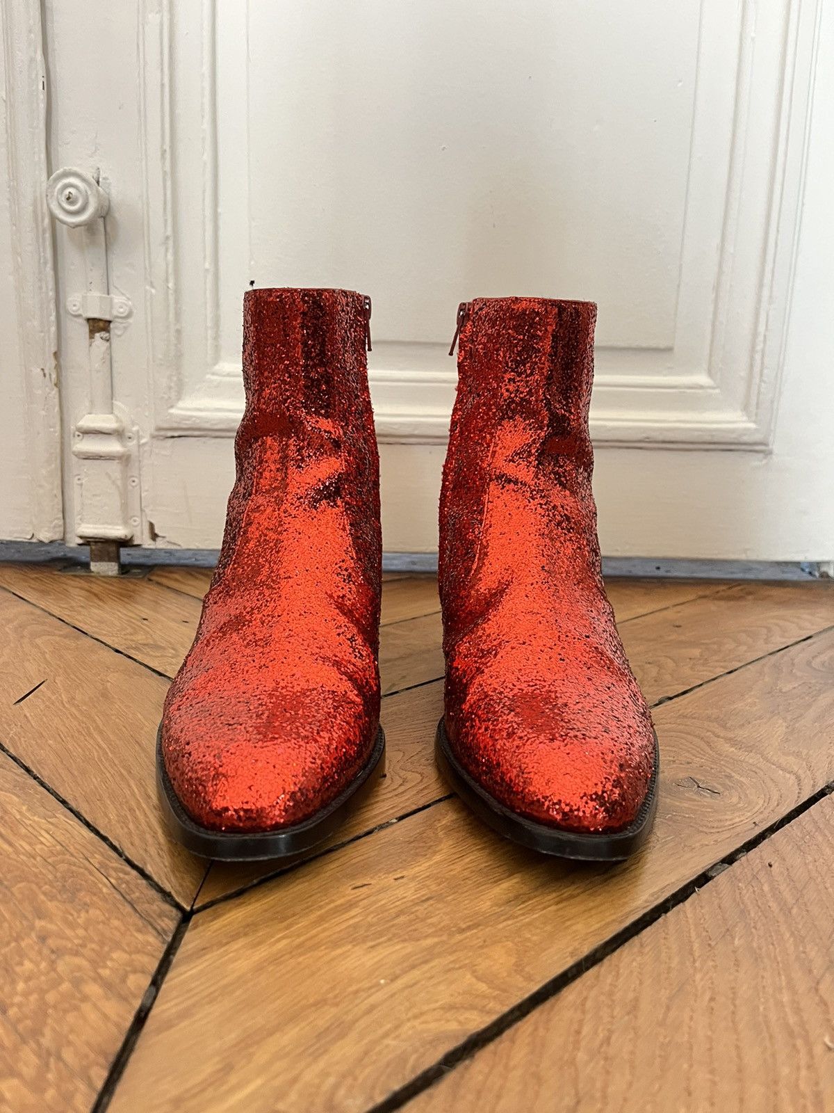 Saint Laurent Glitter Boots Grailed