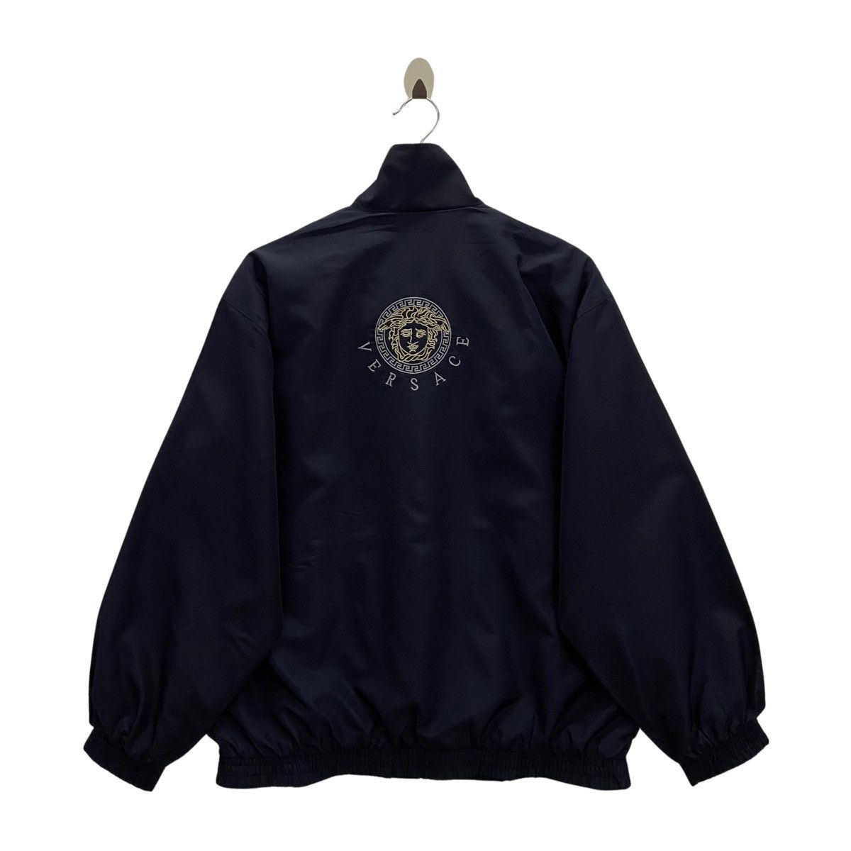Pick!! VERSACE Side Tape Big Logo Embroidery Light Jacket