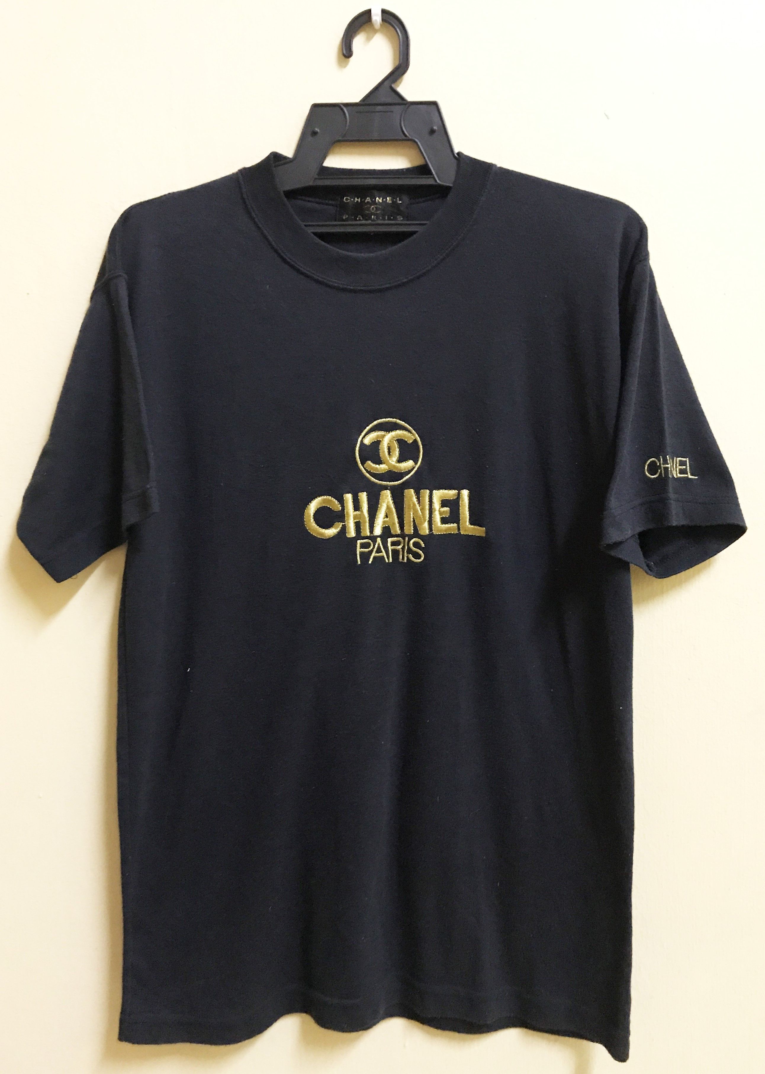 Chanel × Vintage VINTAGE CHANEL BOUTIQUE EMBROIDERY LOGO T-SHIRT