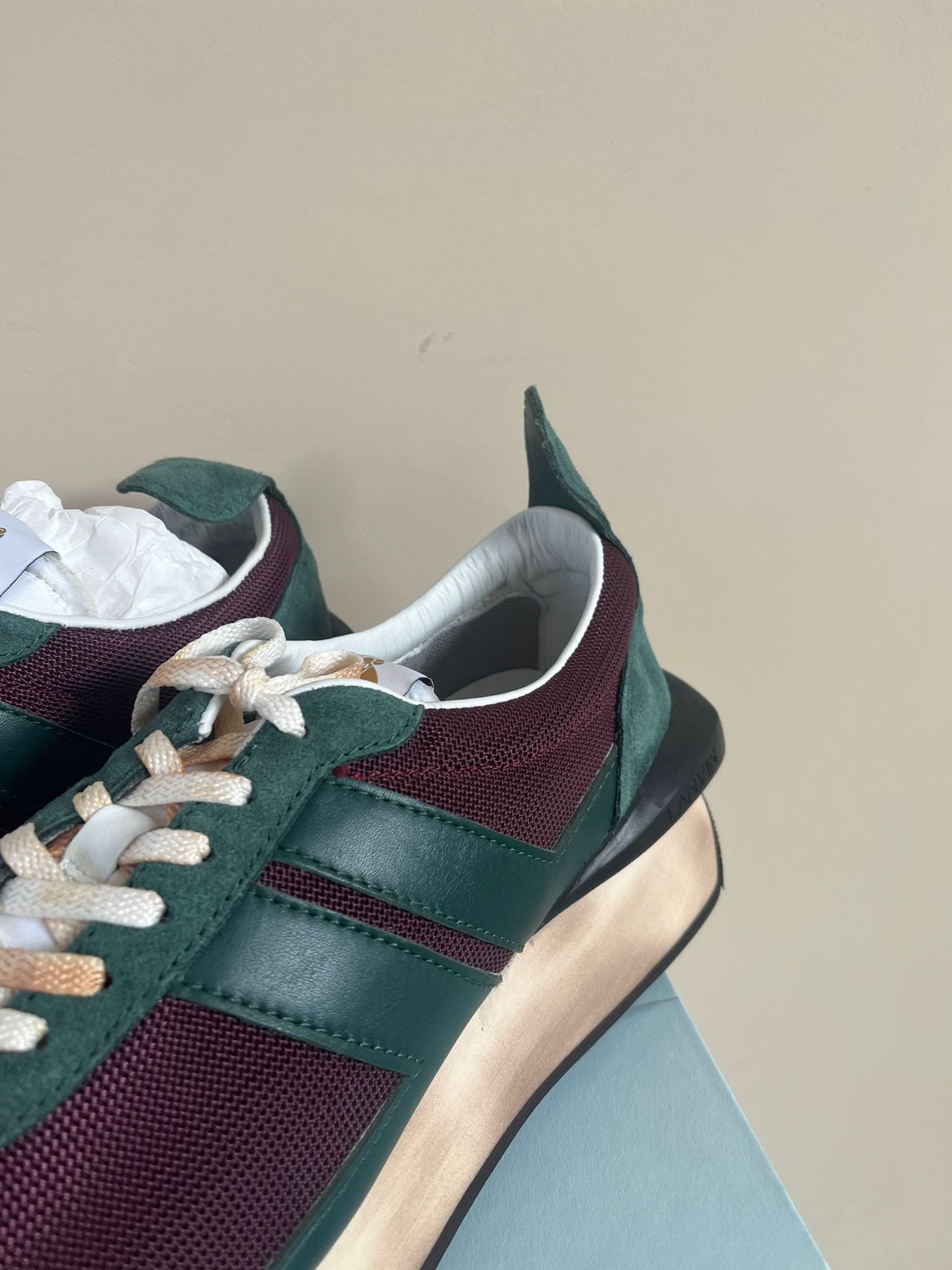 Lanvin Runner Sneaker in Mesh Nappa in Burgundy Size US 15 / EU 48 - 6 Thumbnail
