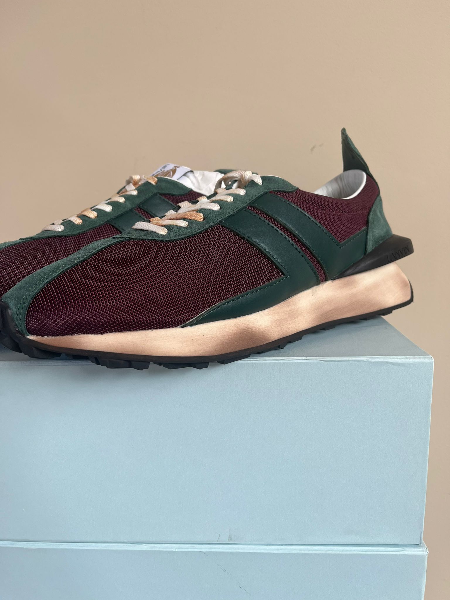 Lanvin Runner Sneaker in Mesh Nappa in Burgundy Size US 15 / EU 48 - 2 Thumbnail