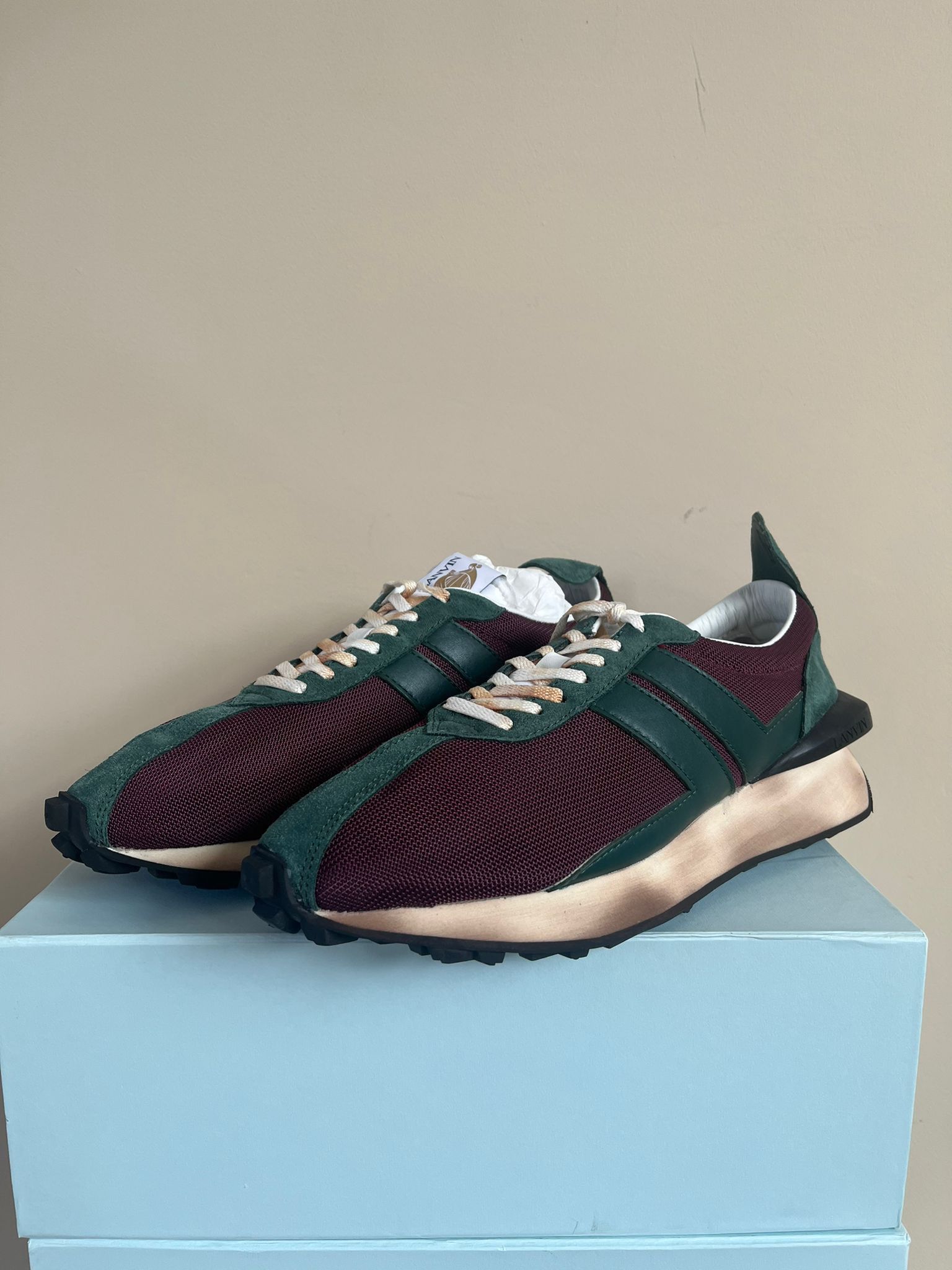 Lanvin Runner Sneaker in Mesh Nappa in Burgundy Size US 15 / EU 48 - 4 Thumbnail