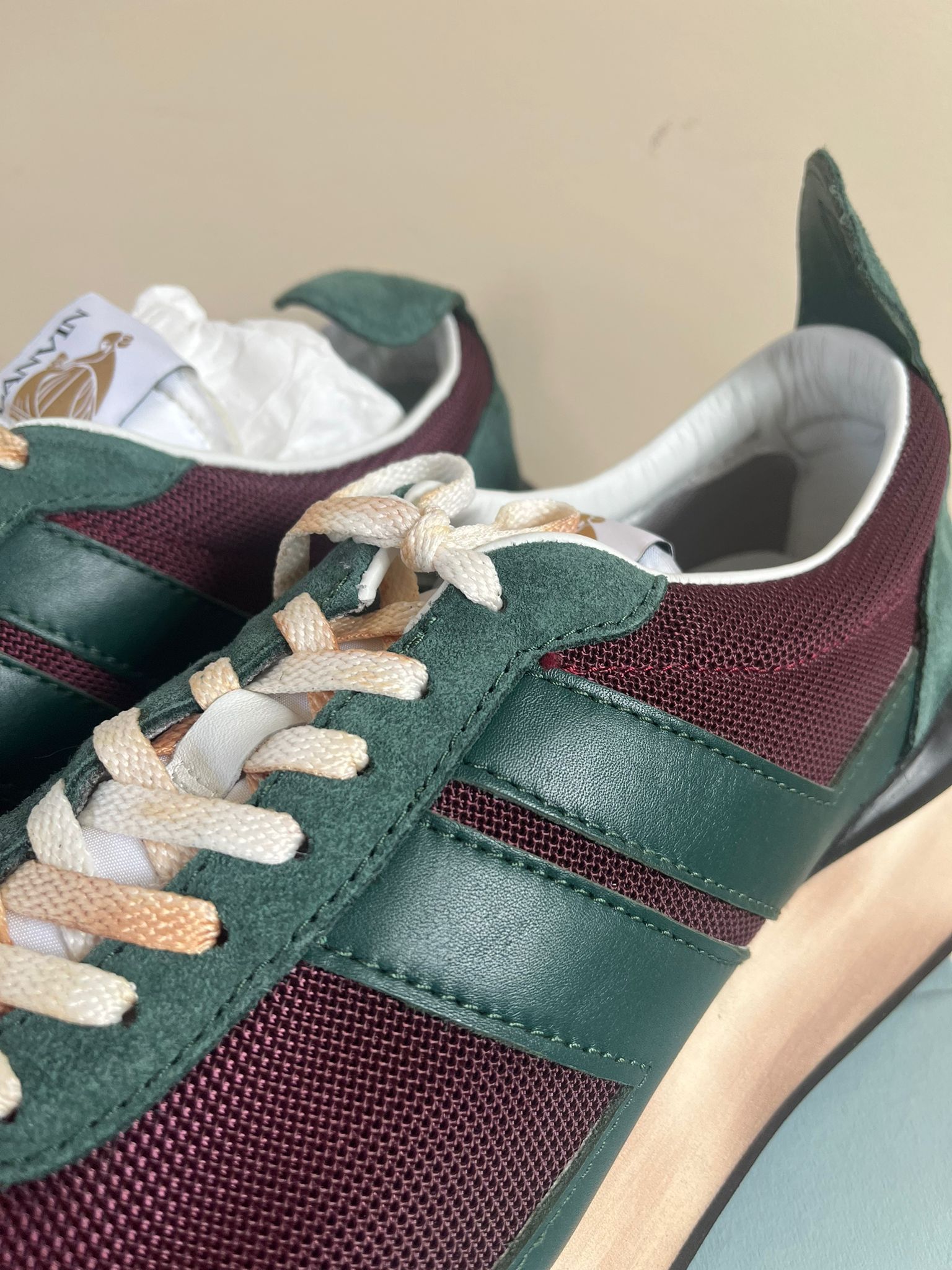 Lanvin Runner Sneaker in Mesh Nappa in Burgundy Size US 15 / EU 48 - 7 Thumbnail