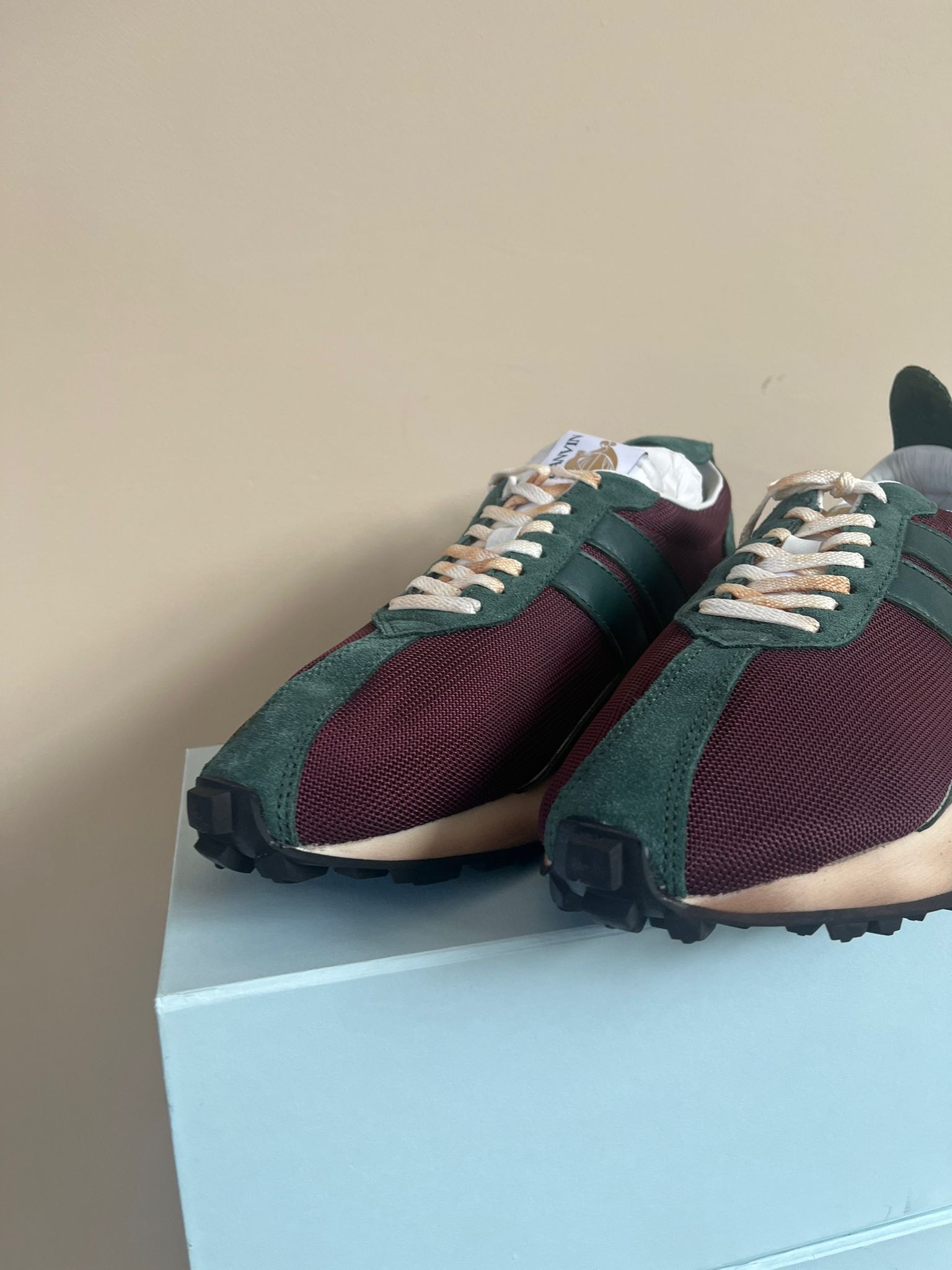 Lanvin Runner Sneaker in Mesh Nappa in Burgundy Size US 15 / EU 48 - 10 Thumbnail