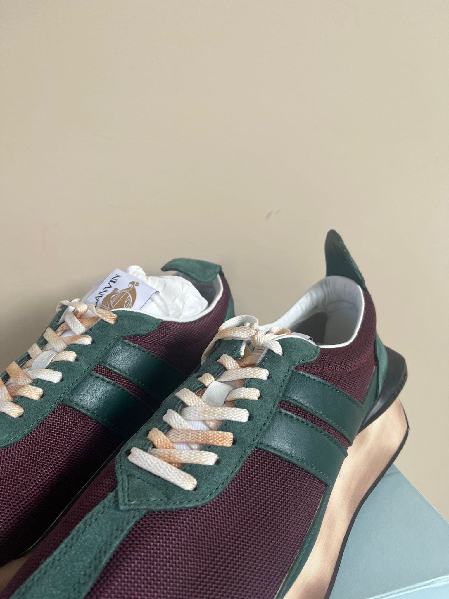 Lanvin Runner Sneaker in Mesh Nappa in Burgundy Size US 15 / EU 48 - 5 Thumbnail
