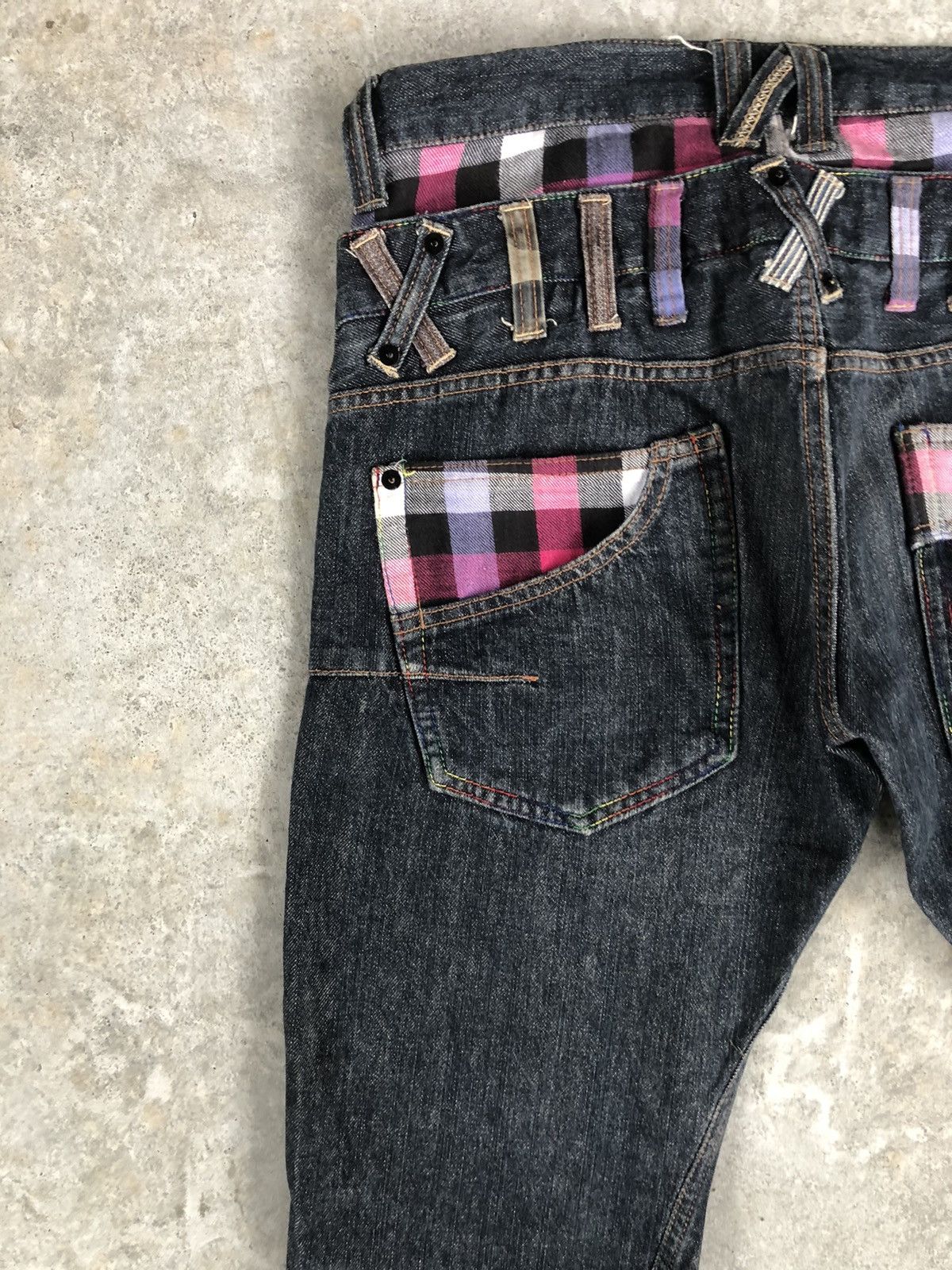 Hysteric Glamour Japanese Dominate Handcrafted Double Waist Distressed Jeans Size US 31 - 9 Thumbnail