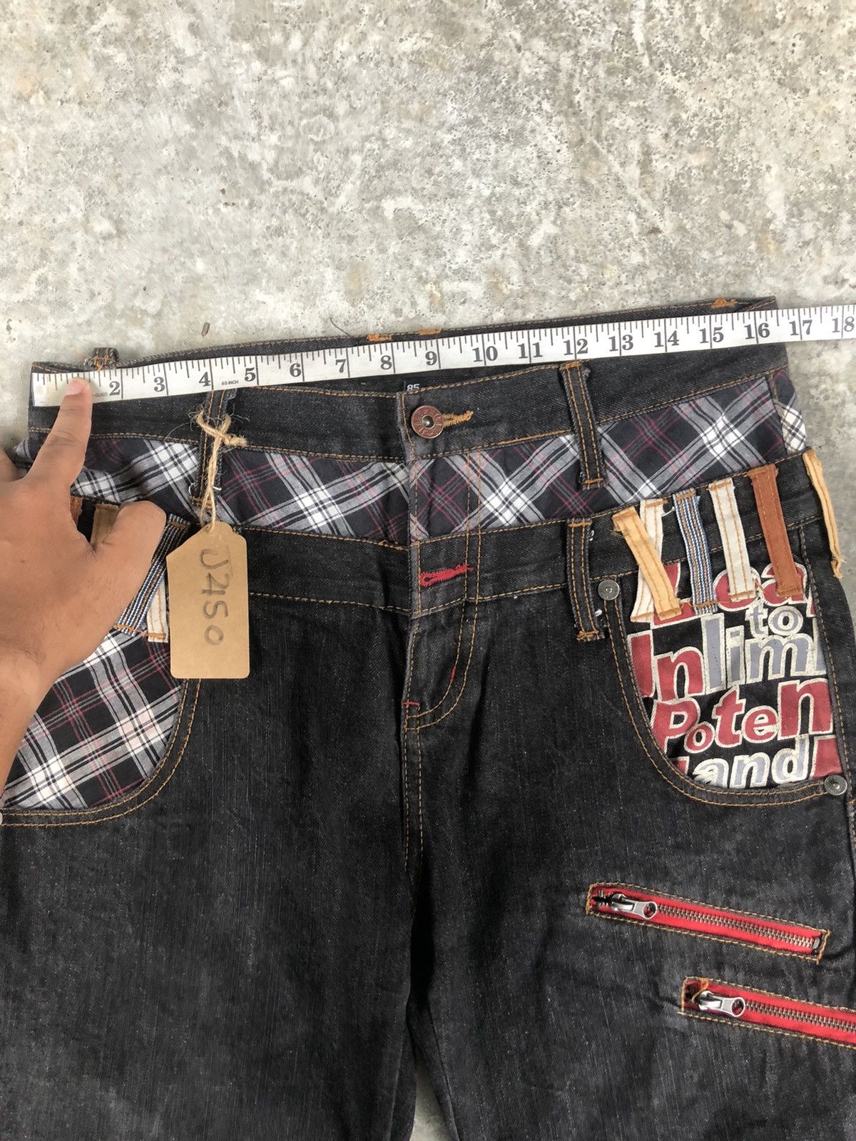 Hysteric Glamour Japanese Nylaus Double Waist Distressed Jeans Size US 32 / EU 48 - 16 Thumbnail