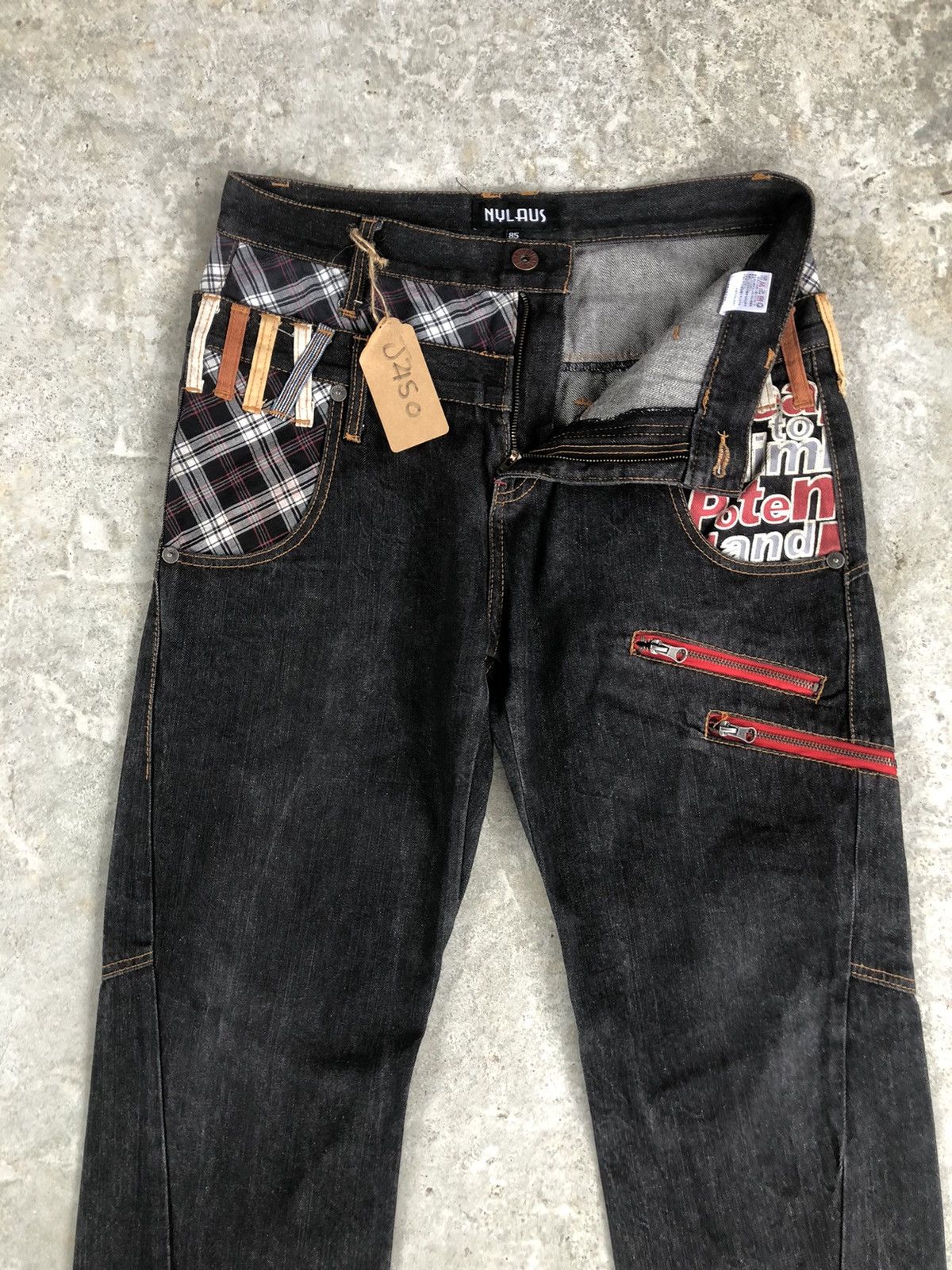 Hysteric Glamour Japanese Nylaus Double Waist Distressed Jeans Size US 32 / EU 48 - 3 Thumbnail
