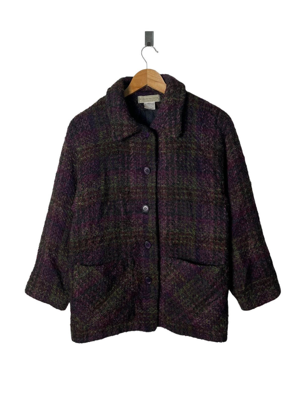 Vintage Weave of the Irish Knitted Plaid Wool Irish Handmade