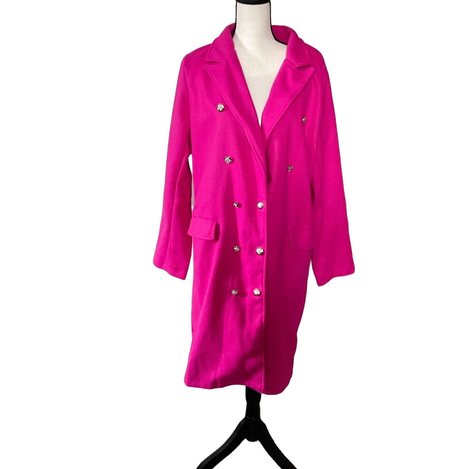 Fuchsia double breasted peacoat women size 2X