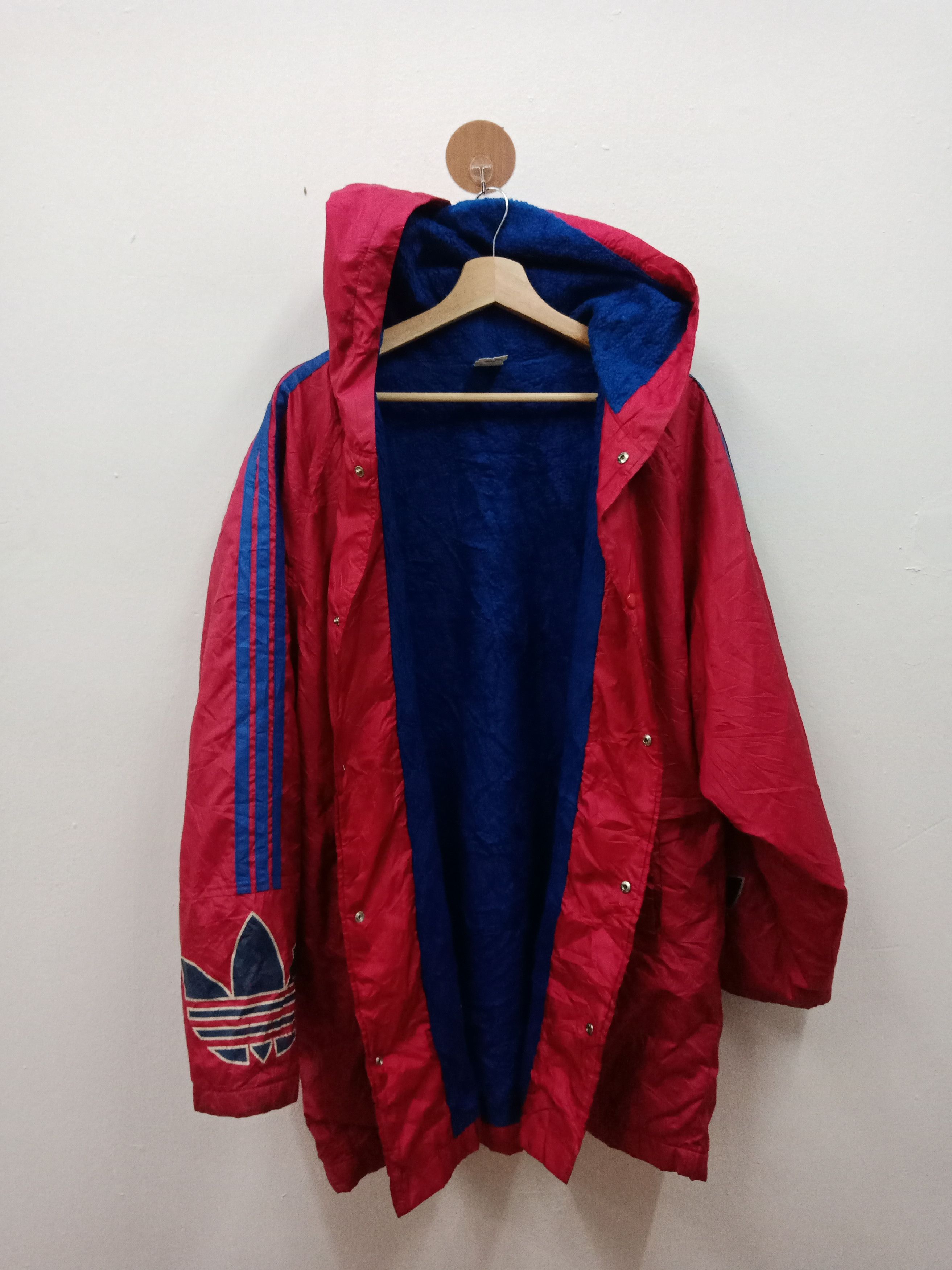 Adidas 90s Adidas Jaspo Trefoil Spell Out Fleece Lining Size US XL / EU 56 / 4 - 2 Thumbnail