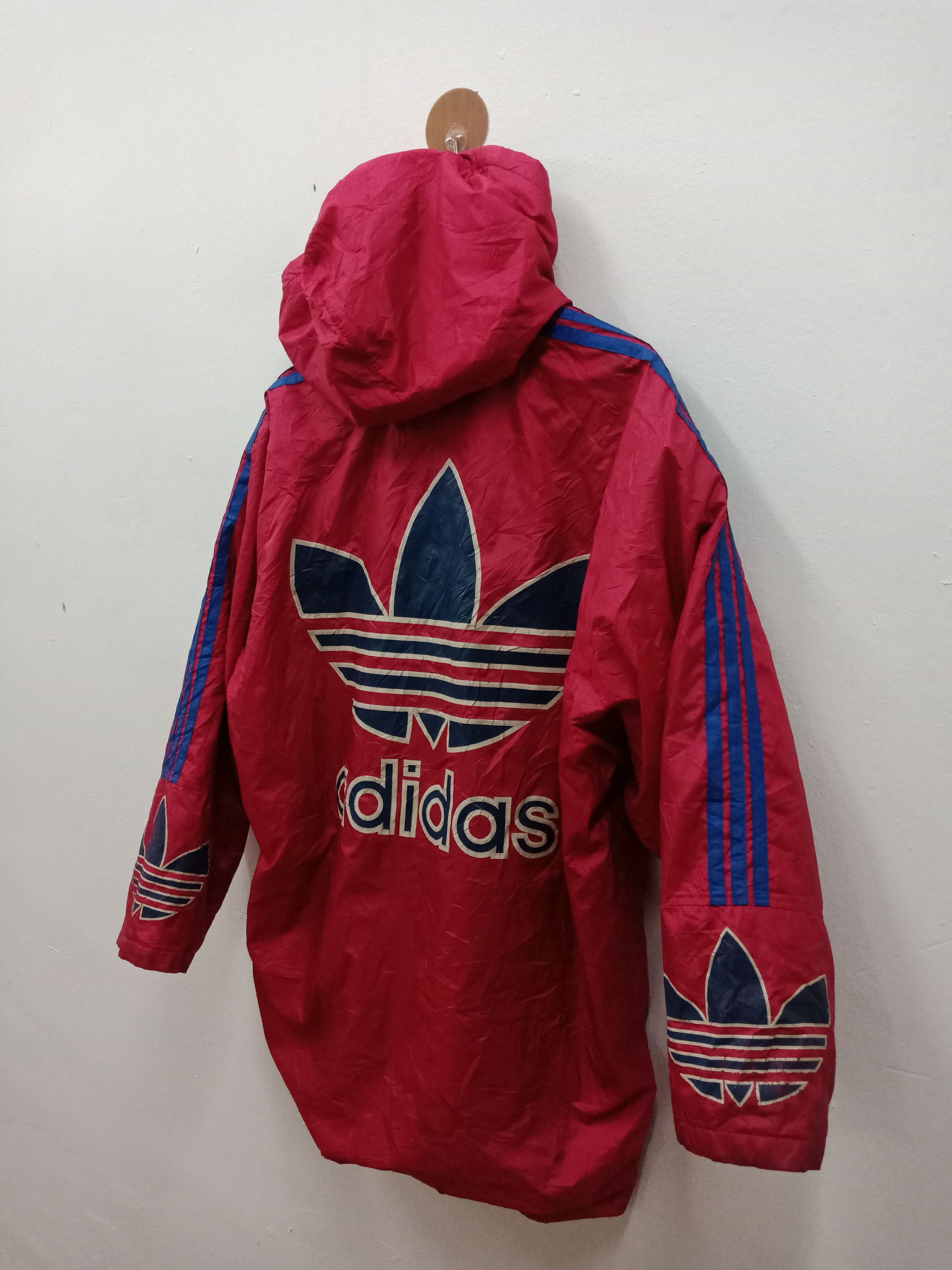Adidas 90s Adidas Jaspo Trefoil Spell Out Fleece Lining Size US XL / EU 56 / 4 - 4 Thumbnail