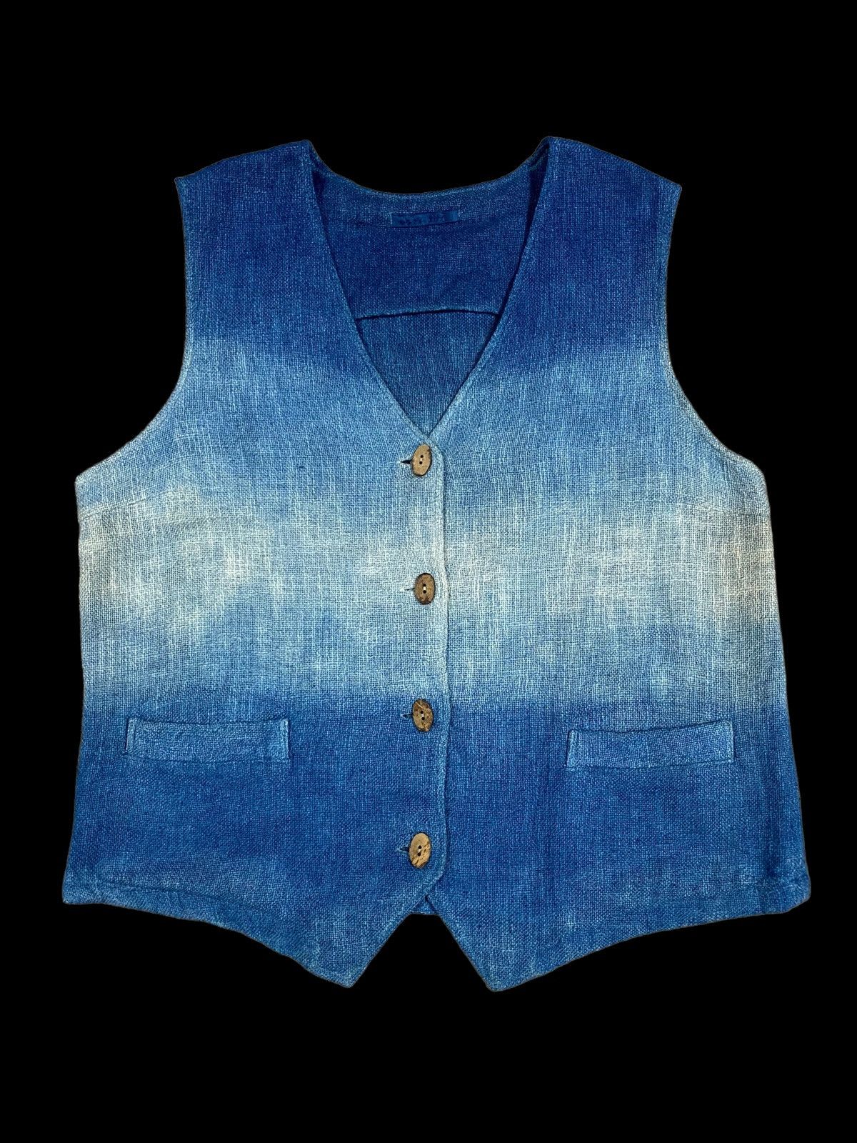 Vtg🔥Kendo Baja Indigo Tie Dye Clasic Vest Jacket