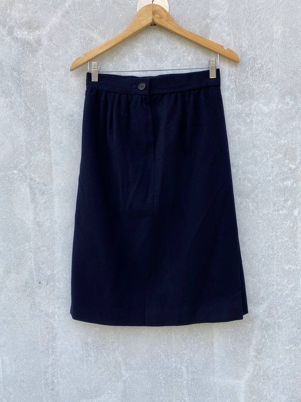 Yves Saint Laurent Minimalist Wool Skirt By Yves Saint Laurent Size 28" / US 6 / IT 42 - 2 Thumbnail