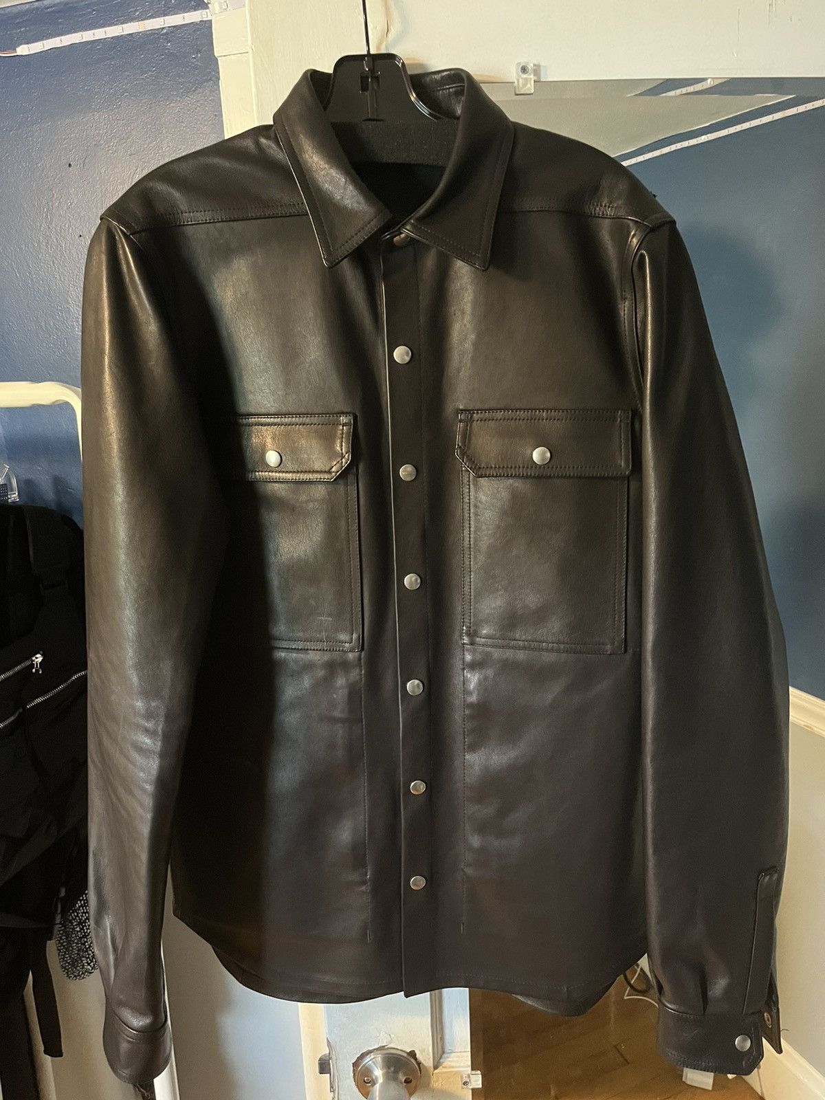 Rick Owens Rick Owens Black Leather Shirt/Jacket Size US S / EU 44-46 / 1 - 1 Thumbnail