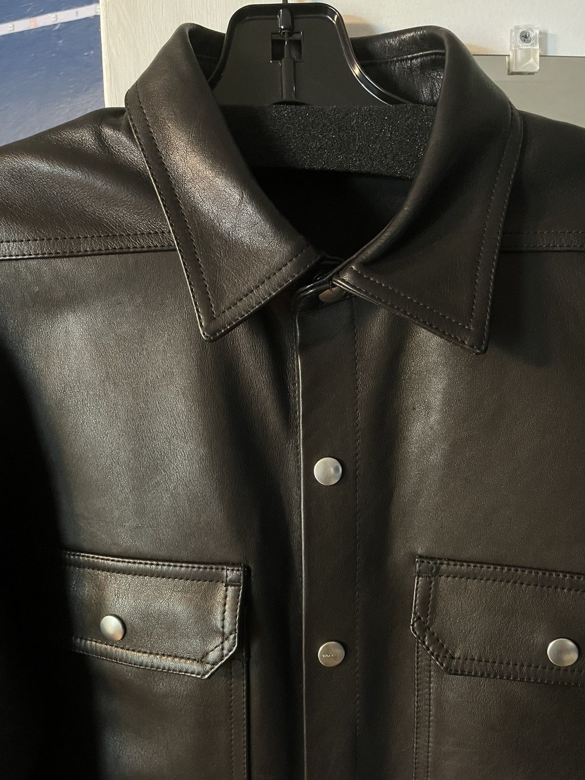 Rick Owens Rick Owens Black Leather Shirt/Jacket Size US S / EU 44-46 / 1 - 3 Thumbnail