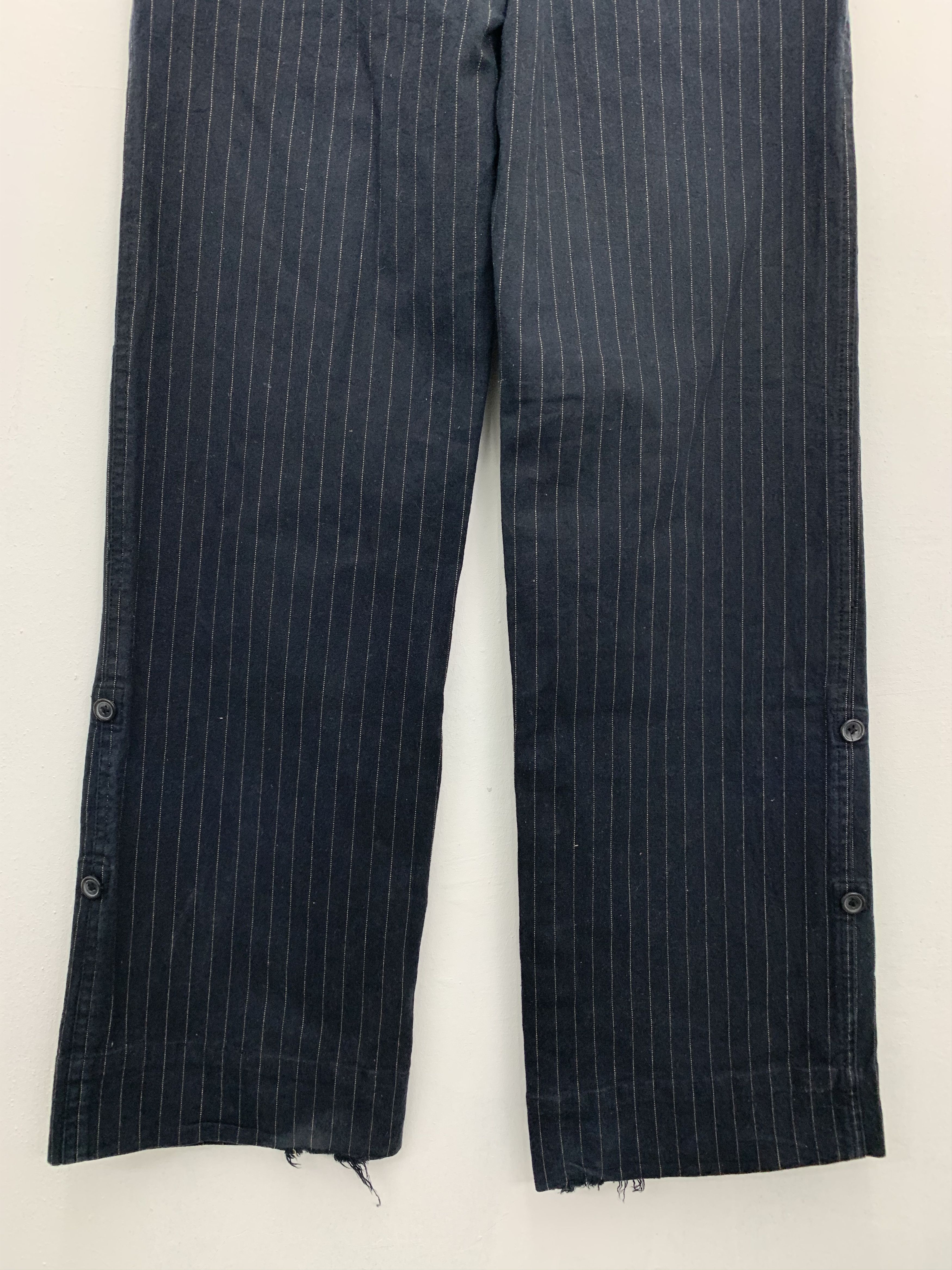Japanese Brand Casual Pants Dance Partner Over The Stripe Black #149 Size US 29 - 12 Thumbnail